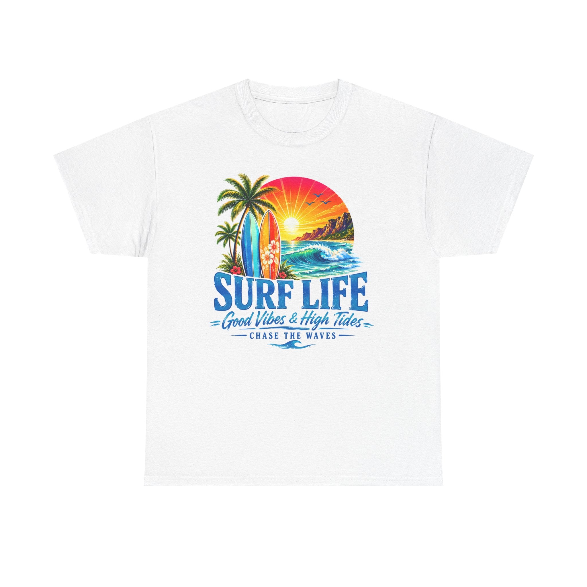 Surf Life T-Shirt | Vintage Beach Sunset Tee | Coastal Graphic Shirt | Surfing Lover Gift | Ocean Vacation Unisex Tee