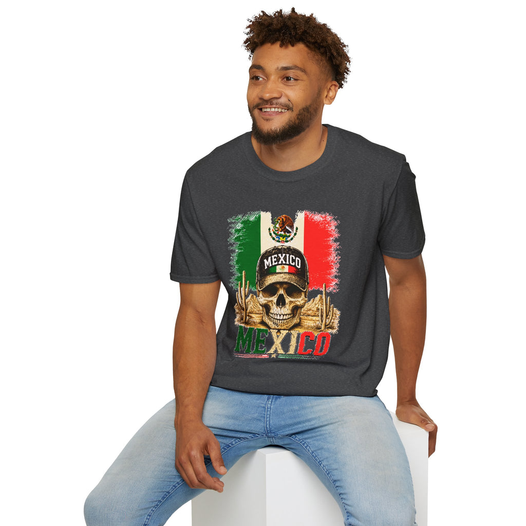 Mexico Flag Skull T-Shirt, Vintage Mexican Skull Shirt, Dia De Los Muertos Tee, Patriotic Mexico Graphic Tee, Gift for Men Women
