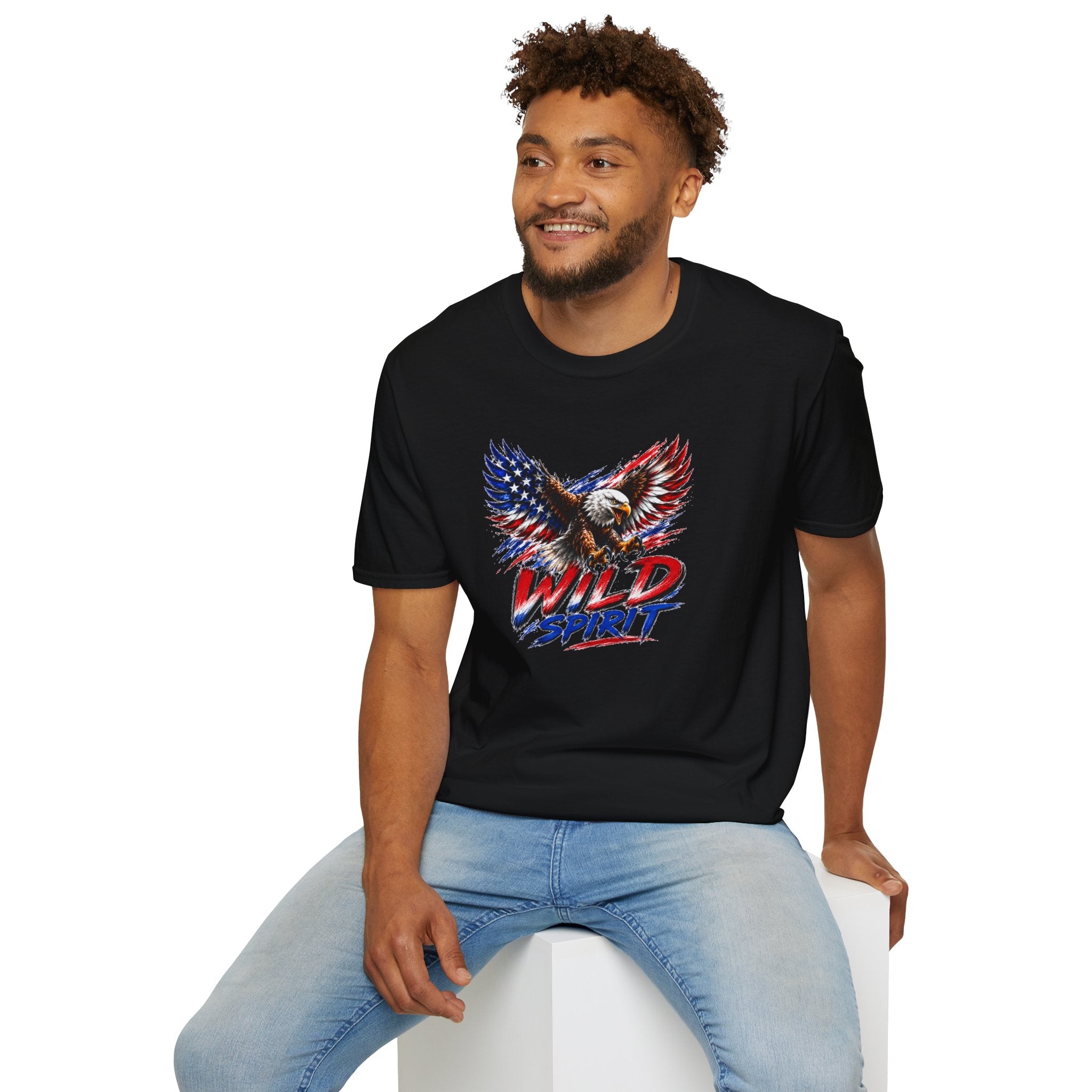 American Eagle T Shirt, Patriotic Eagle Shirt, Wild Spirit Tee, USA Flag Shirt, Fourth of July Shirt, Unisex Graphic Tee
