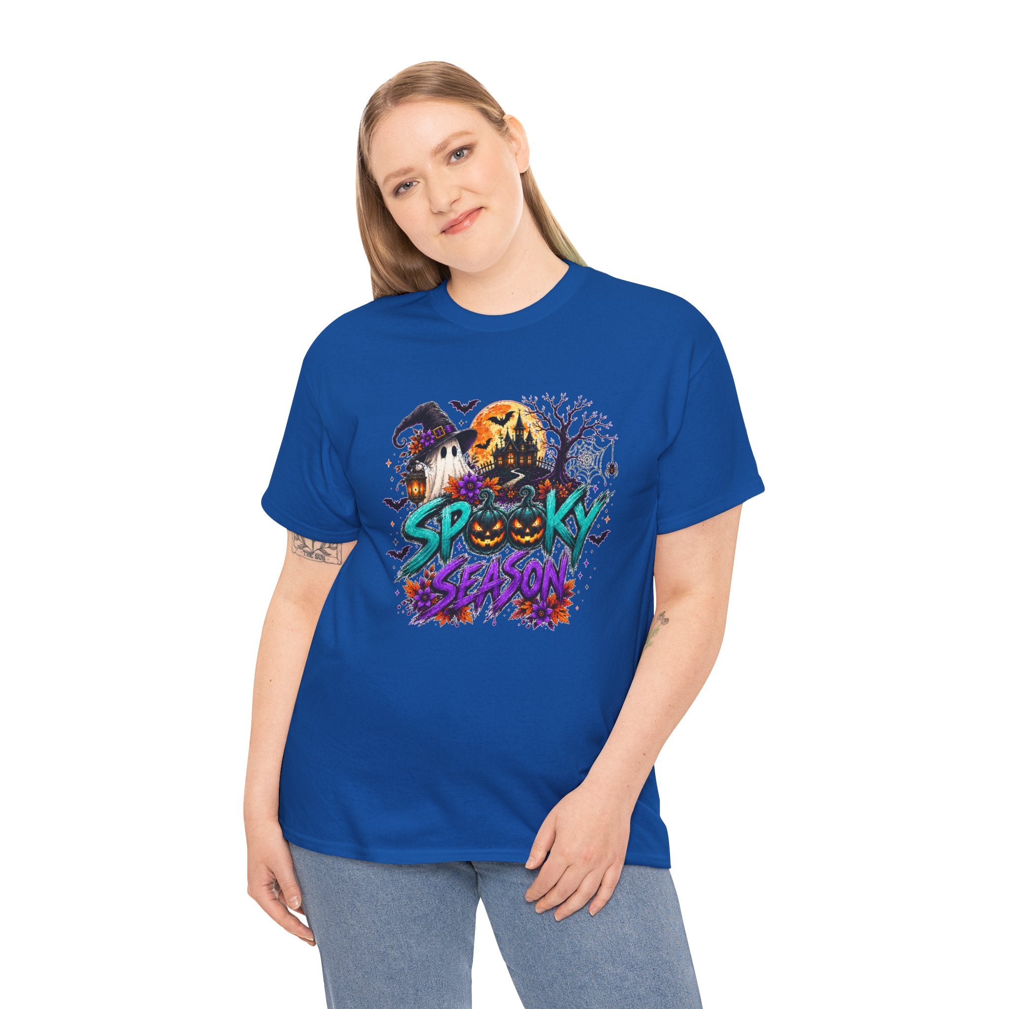 Spooky Season Halloween T-Shirt, Haunted House Pumpkin Tee, Halloween Graphic Shirt, Unisex Fall Tee