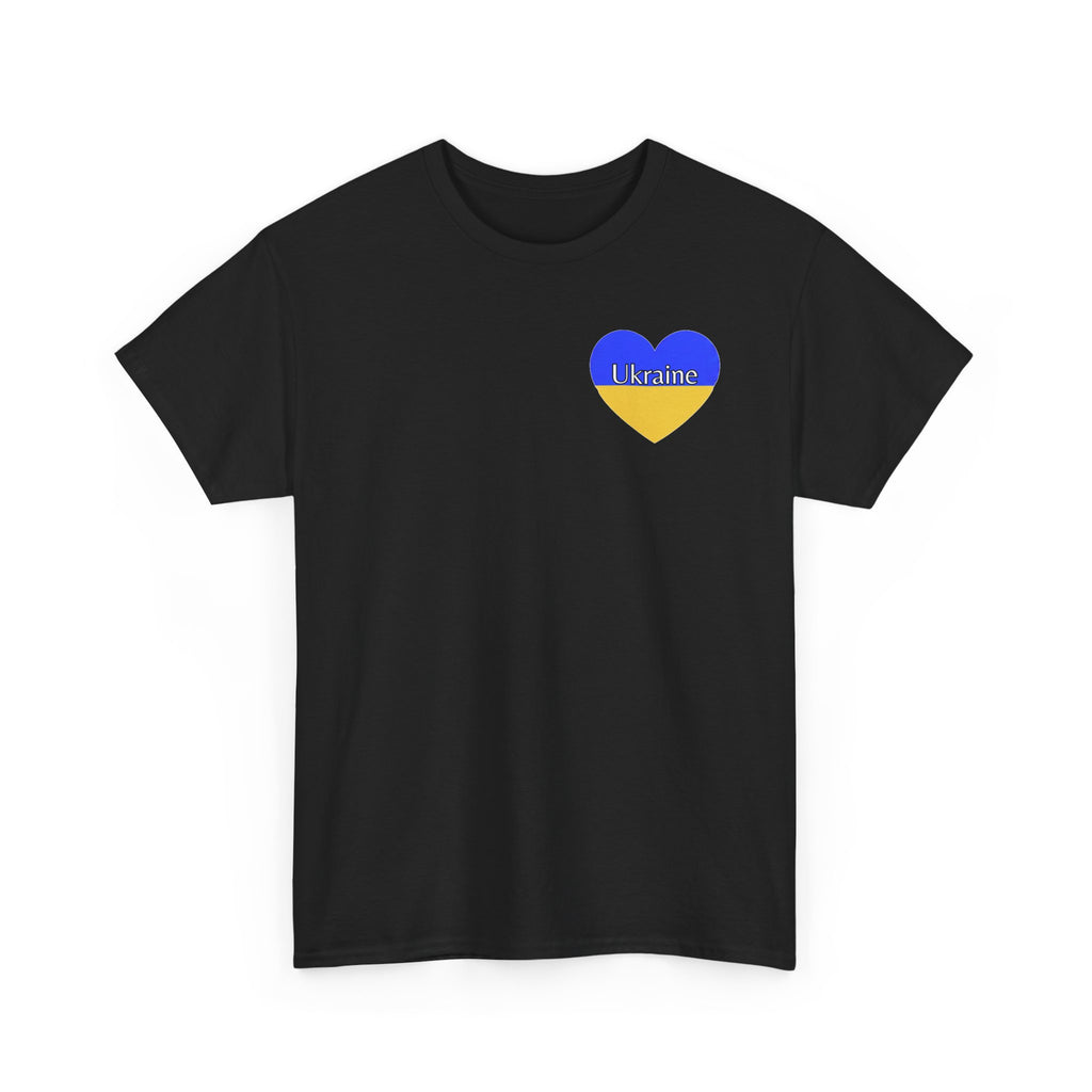 Love Ukraine T-Shirt — Heartbeat Blue & Yellow Support Tee