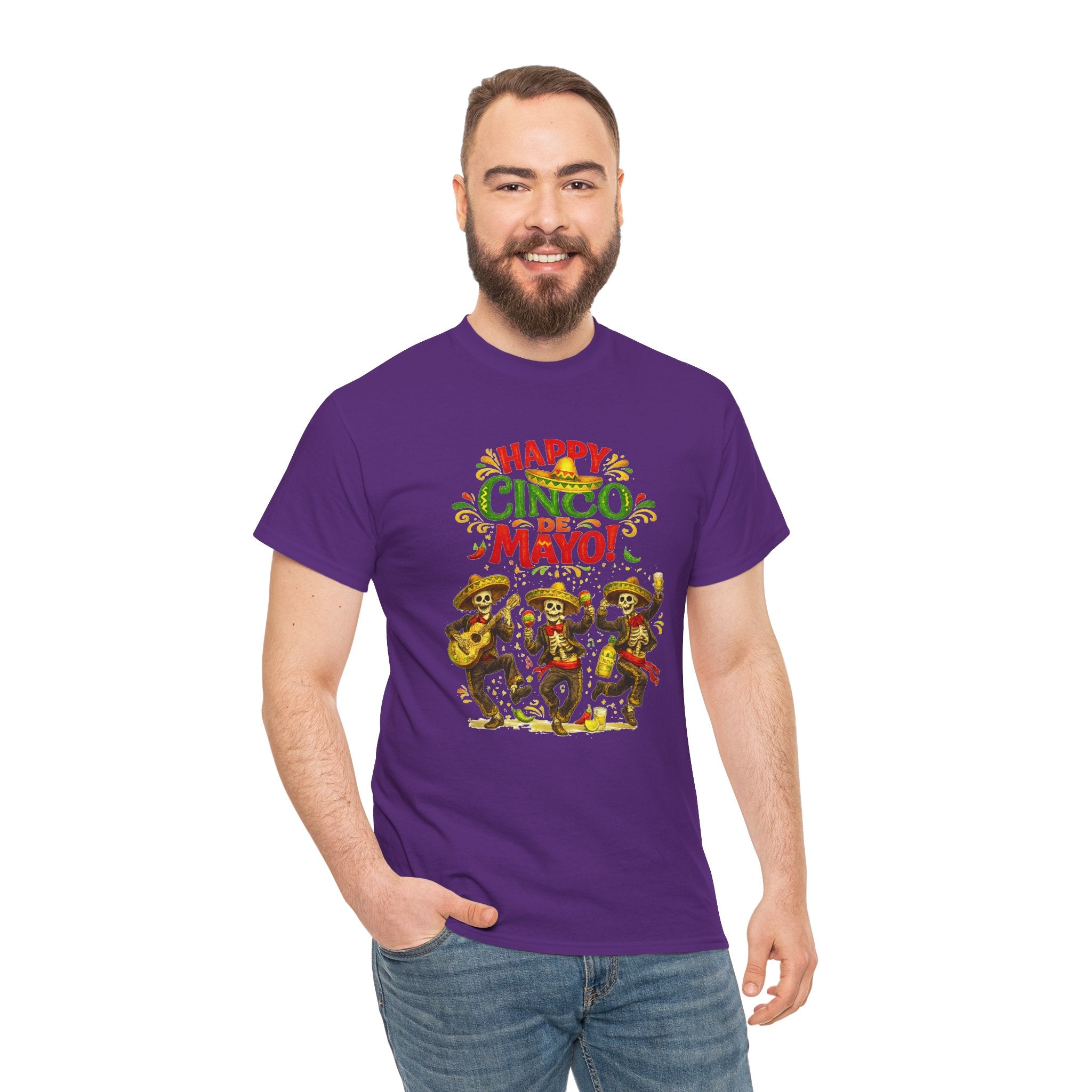 Cinco De Mayo Shirt, Happy Cinco De Mayo Tee, Dancing Skeleton Fiesta Shirt, Funny Mexican Party T-Shirt