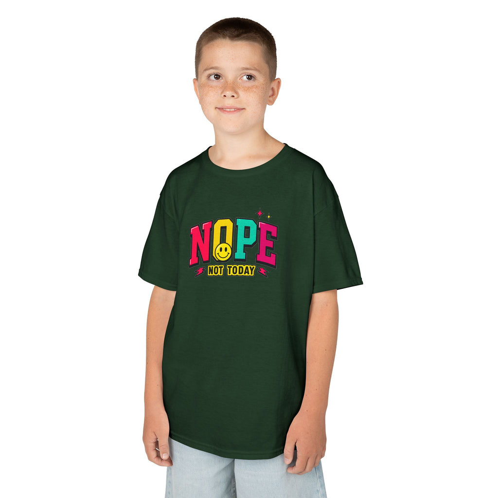 Kids "NOPE Not Today" Graphic Tee — Funny Retro Lettering Kids T-Shirt