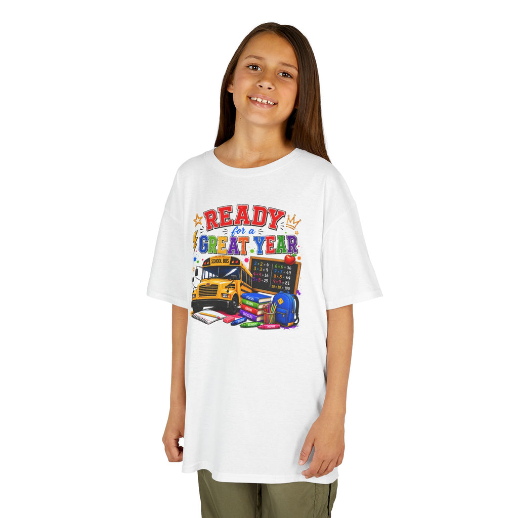 Kids T-Shirt — "Ready For A Great Year" School Bus Back-to-School Tee