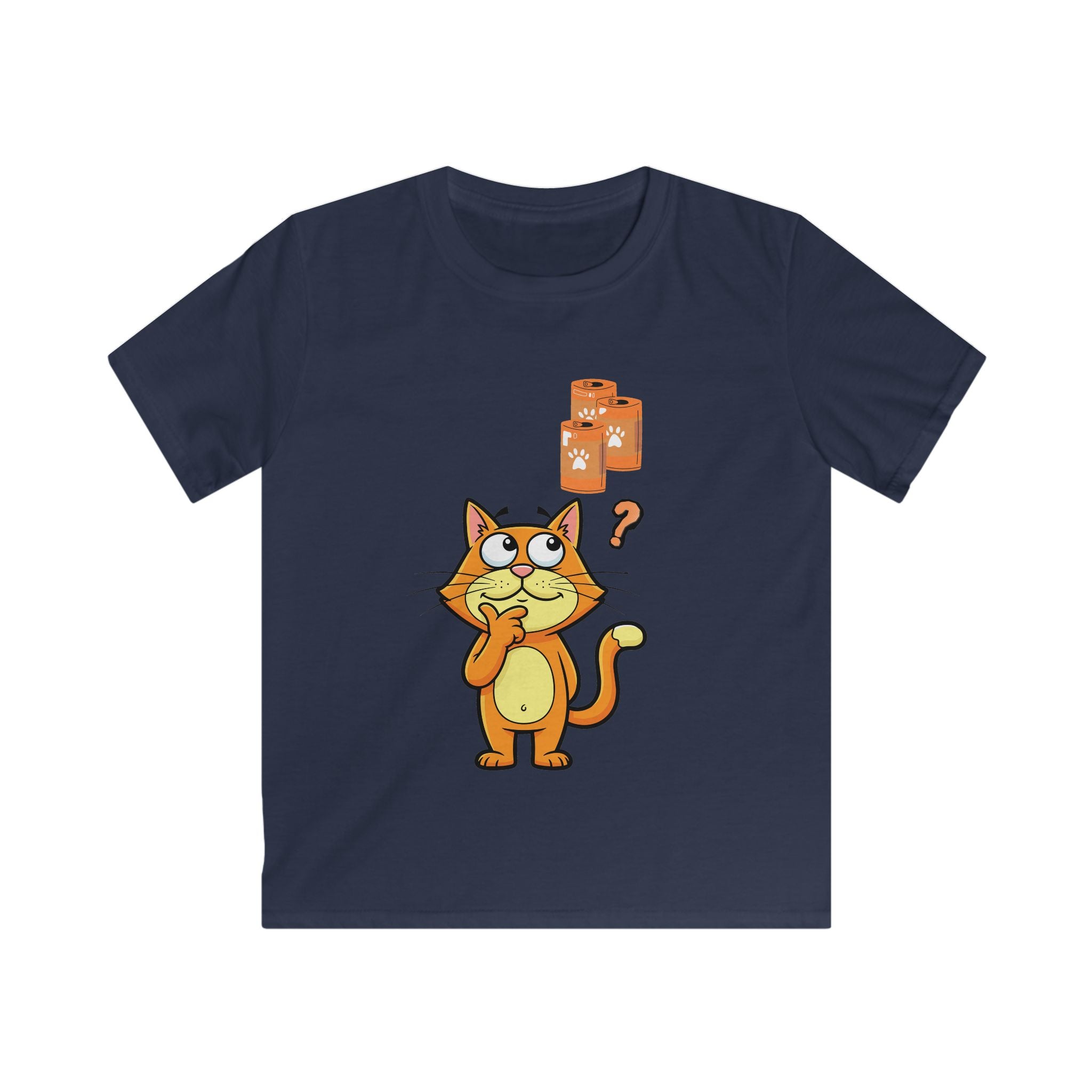Kids Cat Puzzle T-Shirt — Cute Thinking Kitten Graphic Tee