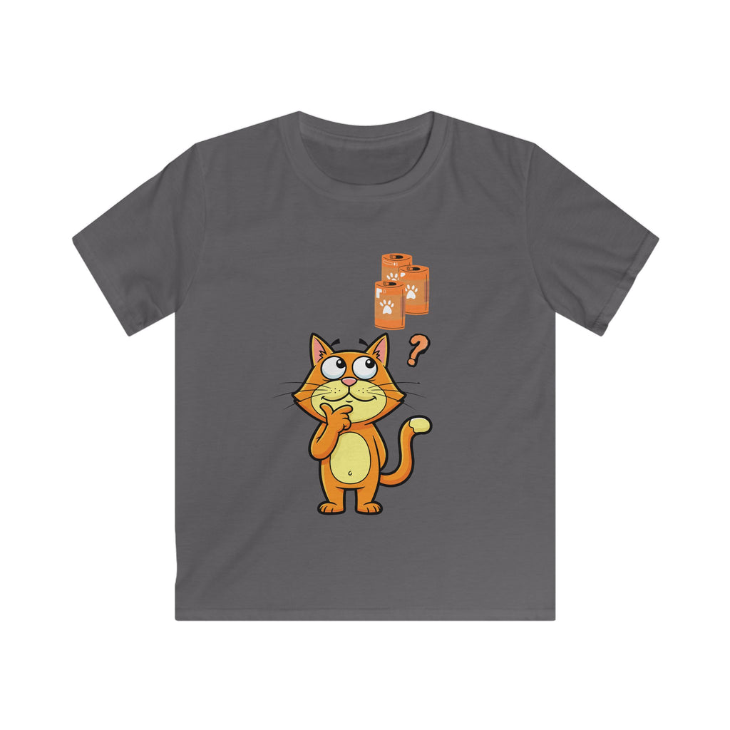 Kids Cat Puzzle T-Shirt — Cute Thinking Kitten Graphic Tee
