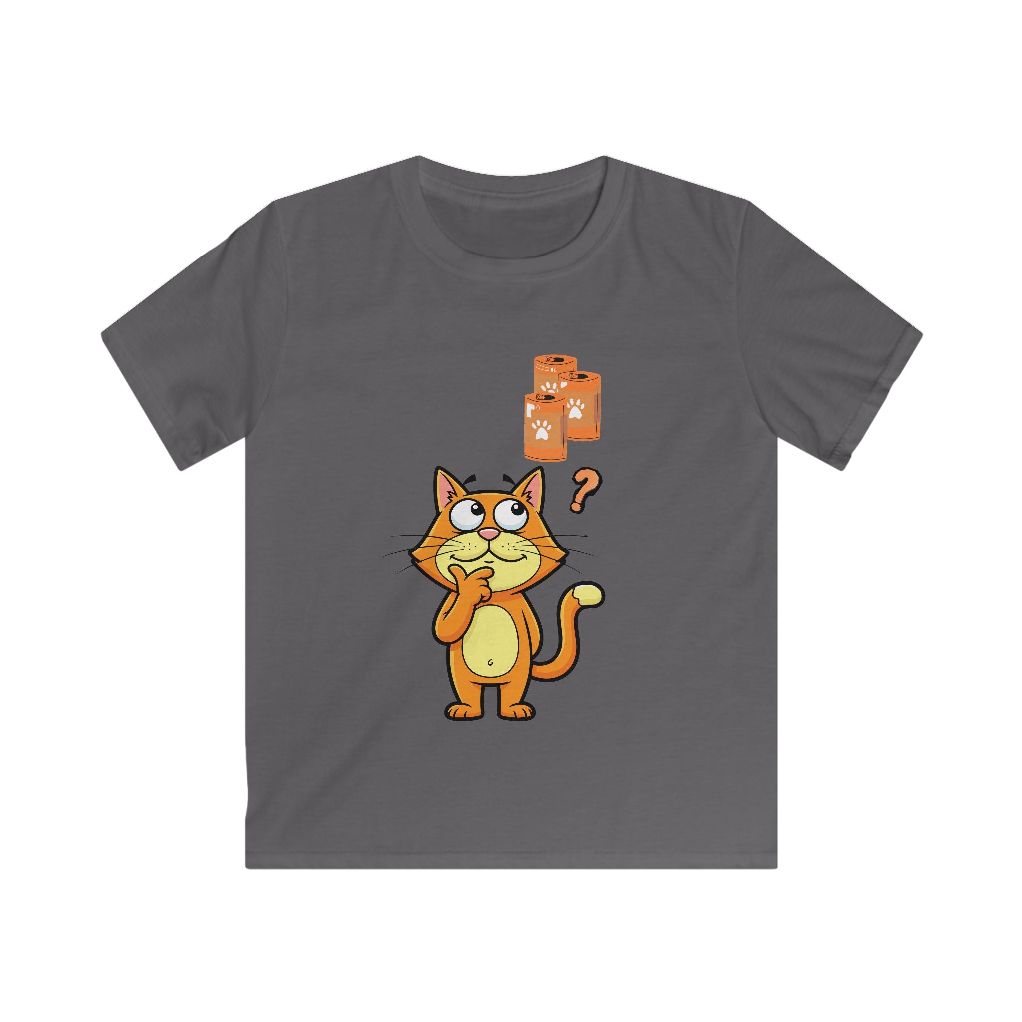 Kids Cat Puzzle T-Shirt — Cute Thinking Kitten Graphic Tee