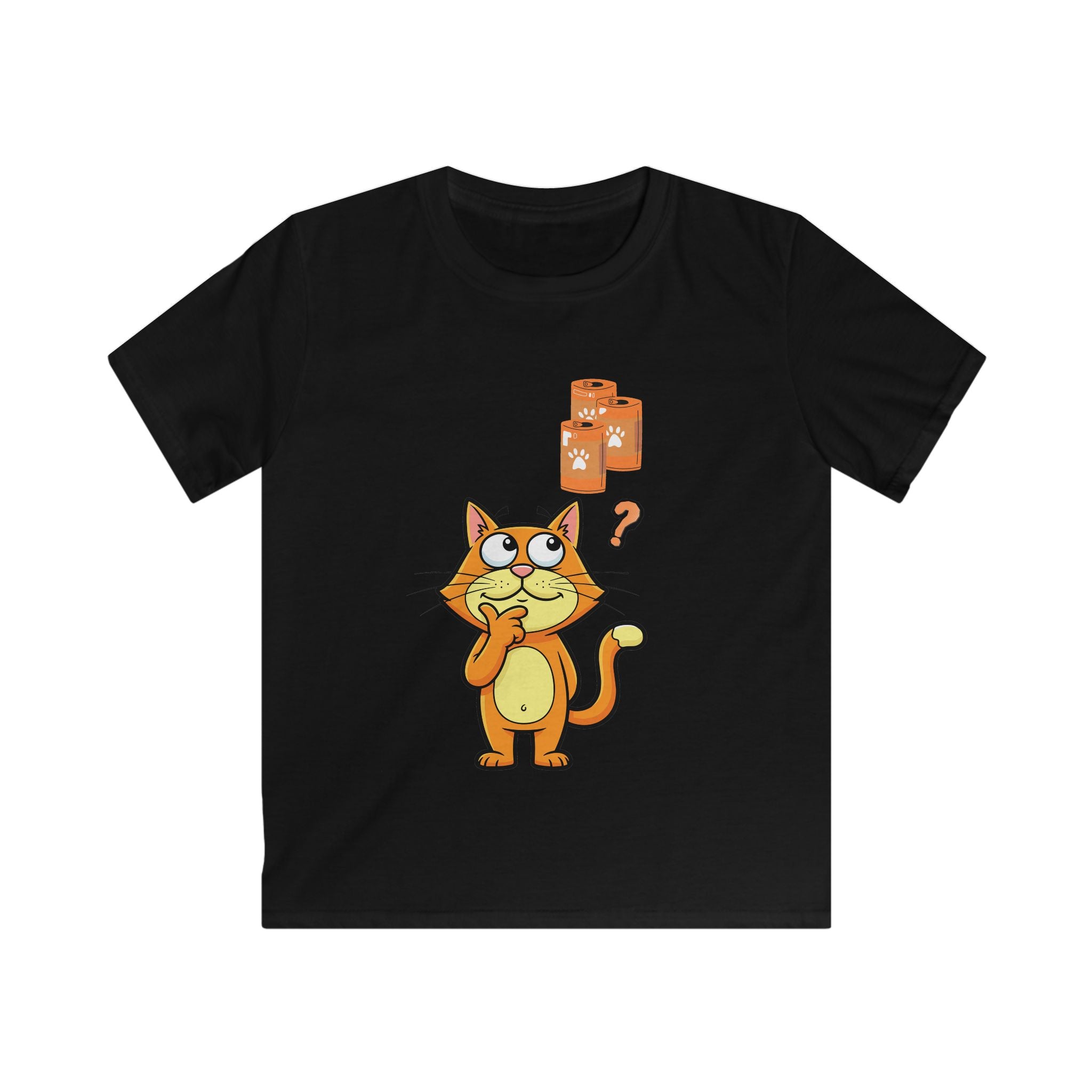 Kids Cat Puzzle T-Shirt — Cute Thinking Kitten Graphic Tee