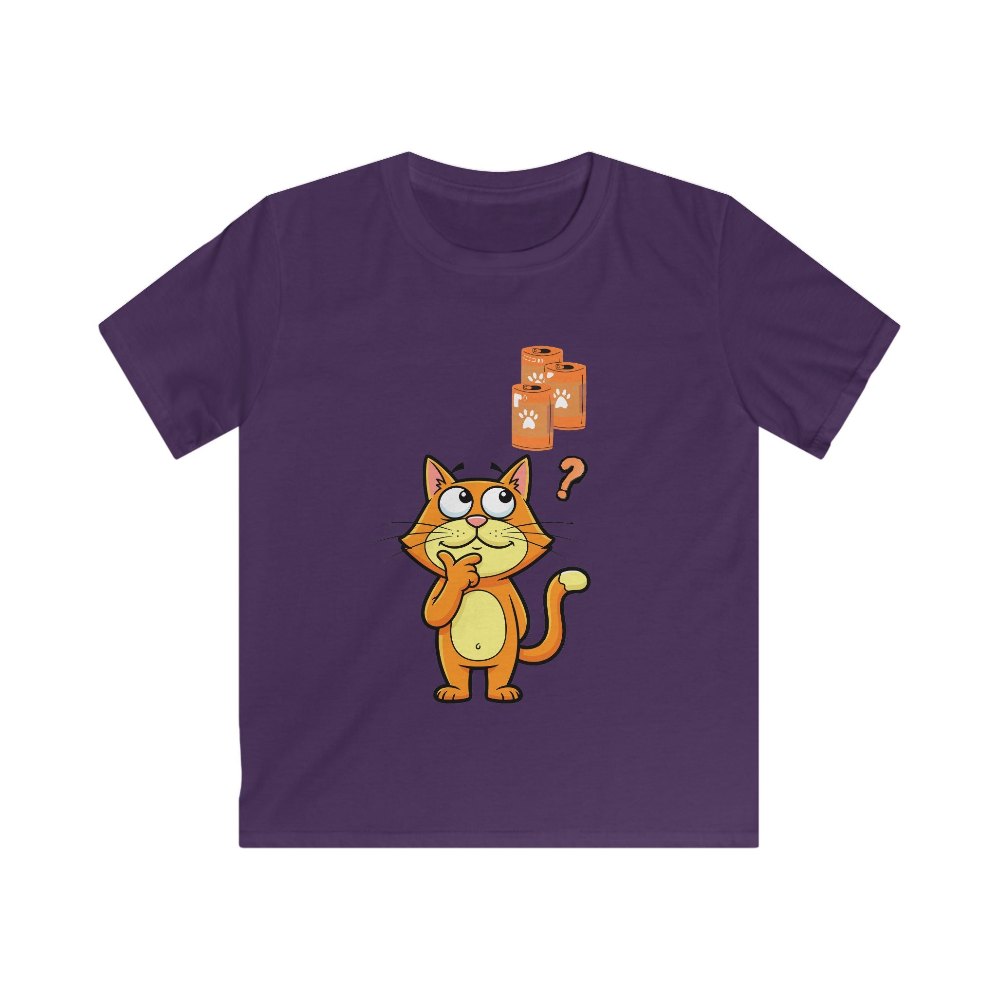 Kids Cat Puzzle T-Shirt — Cute Thinking Kitten Graphic Tee
