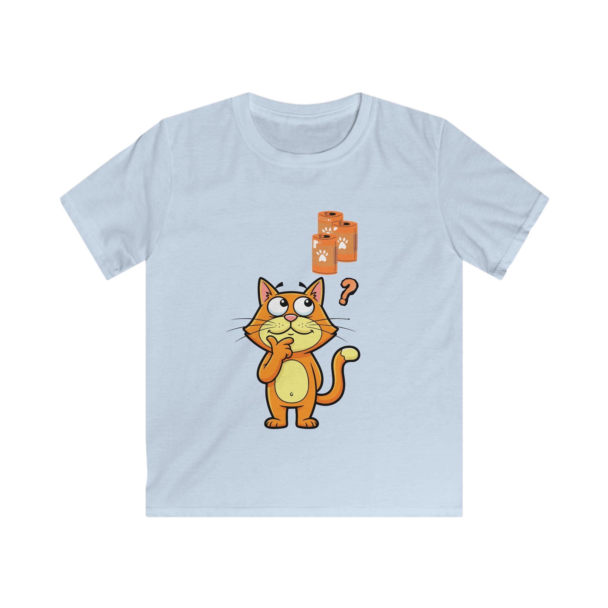 Kids Cat Puzzle T-Shirt — Cute Thinking Kitten Graphic Tee