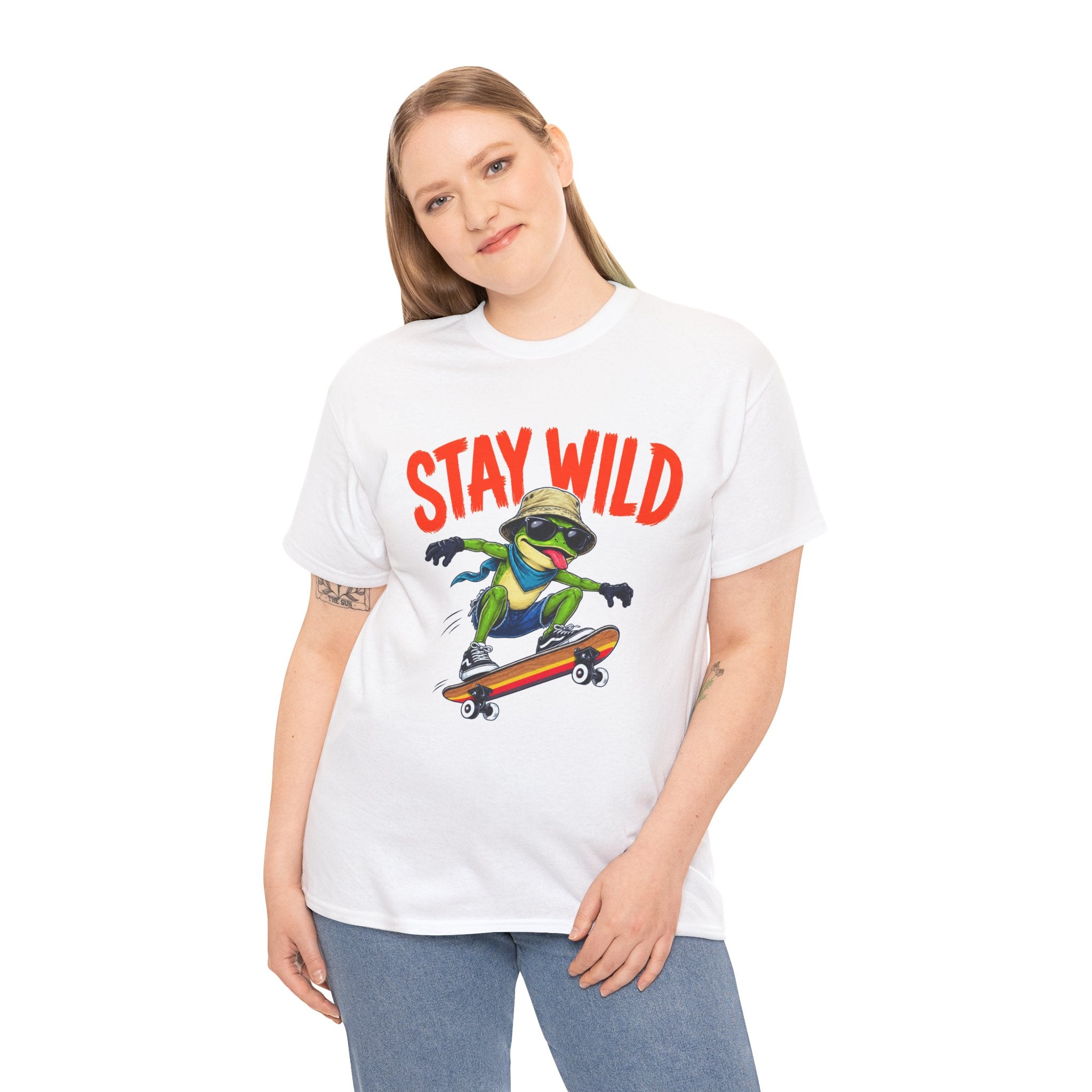 Stay Wild Frog Skateboard Shirt, Funny Frog T-Shirt, Skater Graphic Tee, Retro Frog Shirt, Cool Unisex Streetwear Tee