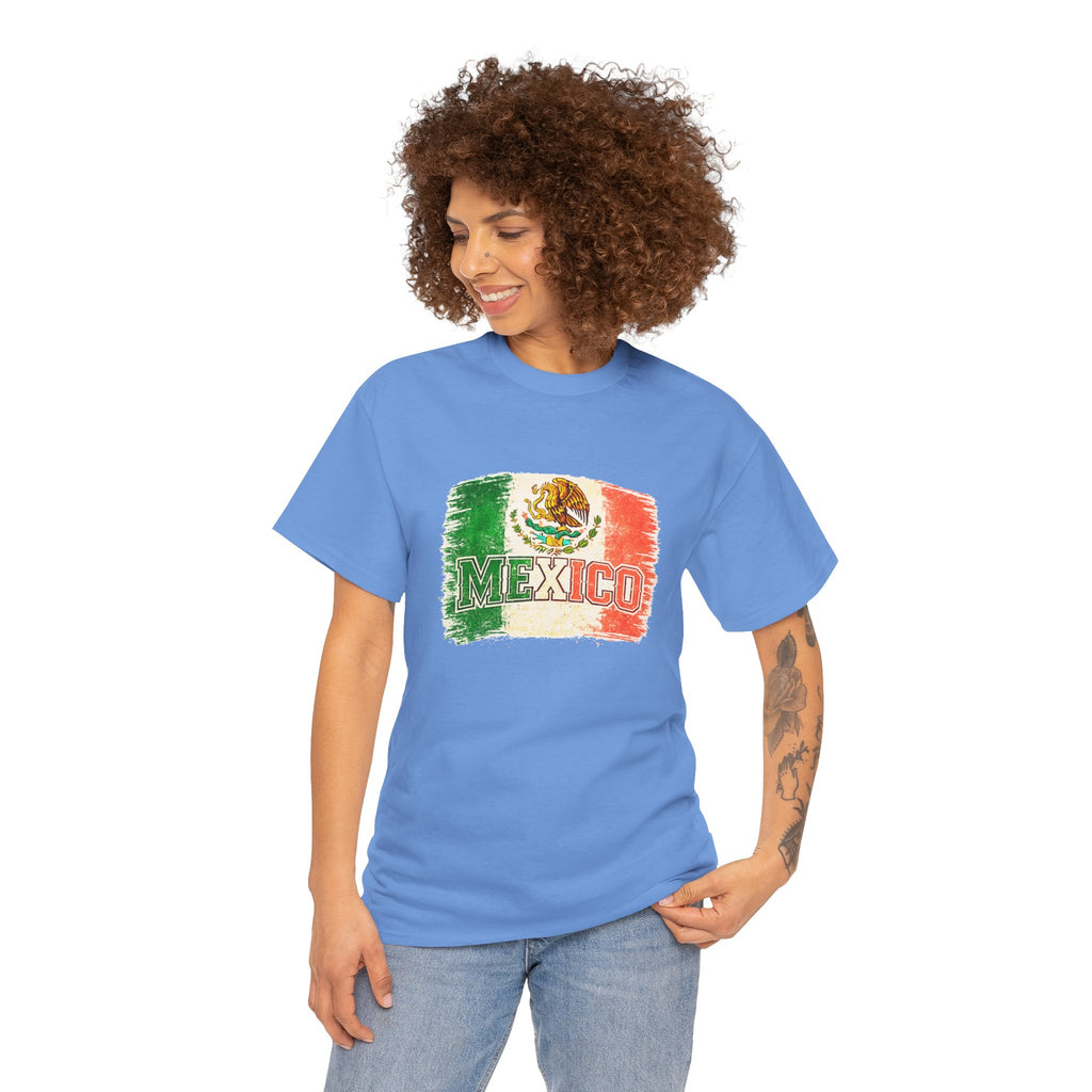 Mexico Flag Vintage T-Shirt — Distressed Mexican Emblem Tee