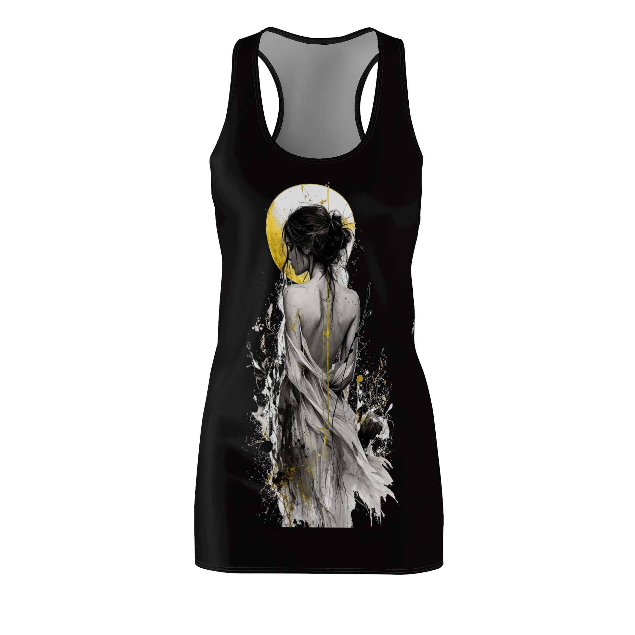 Boho Aesthetic Dress | Minimalist Female Art T-Shirt Dress