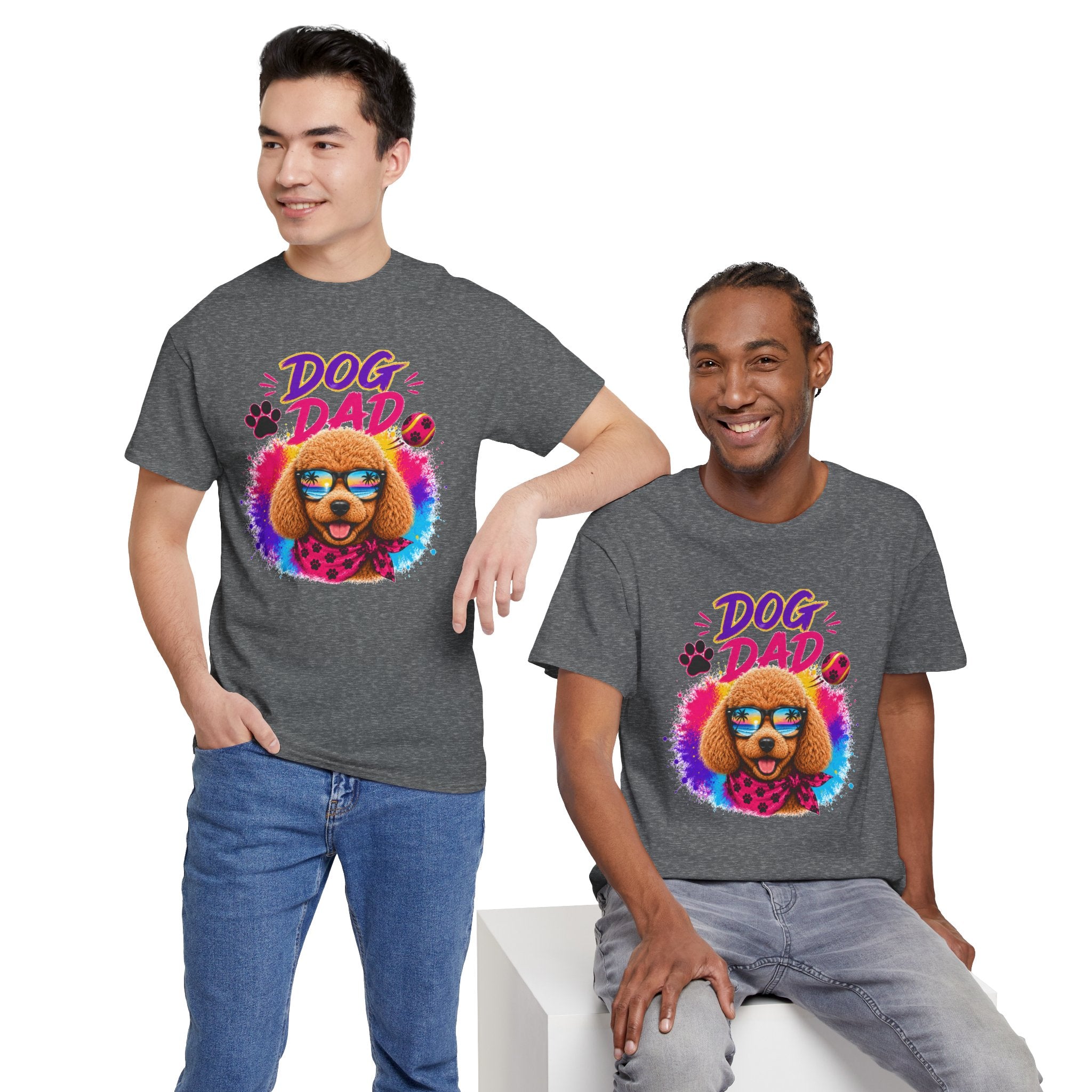 Dog Dad Poodle T-Shirt | Funny Dog Dad Gift | Colorful Retro Poodle Shirt | Dog Lover Gift | Unisex Graphic Tee