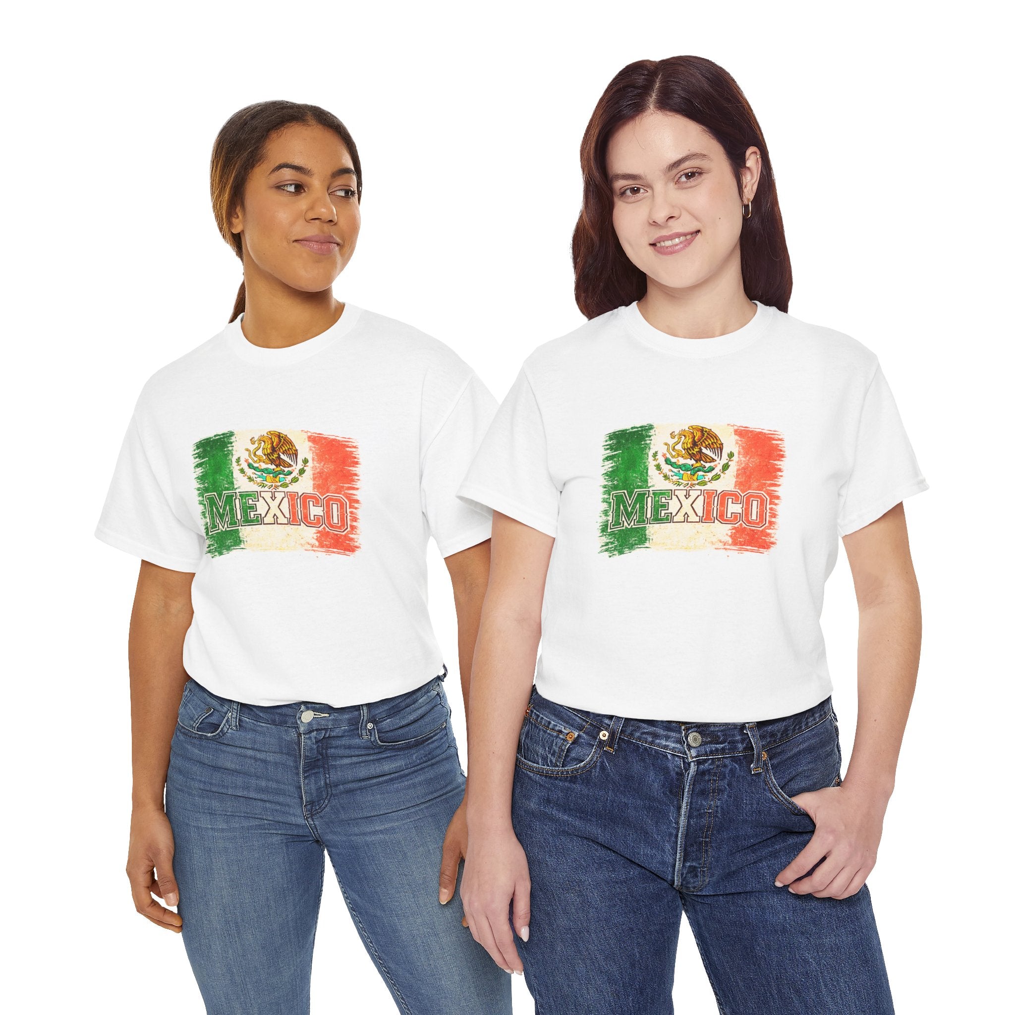 Mexico Flag Vintage T-Shirt — Distressed Mexican Emblem Tee