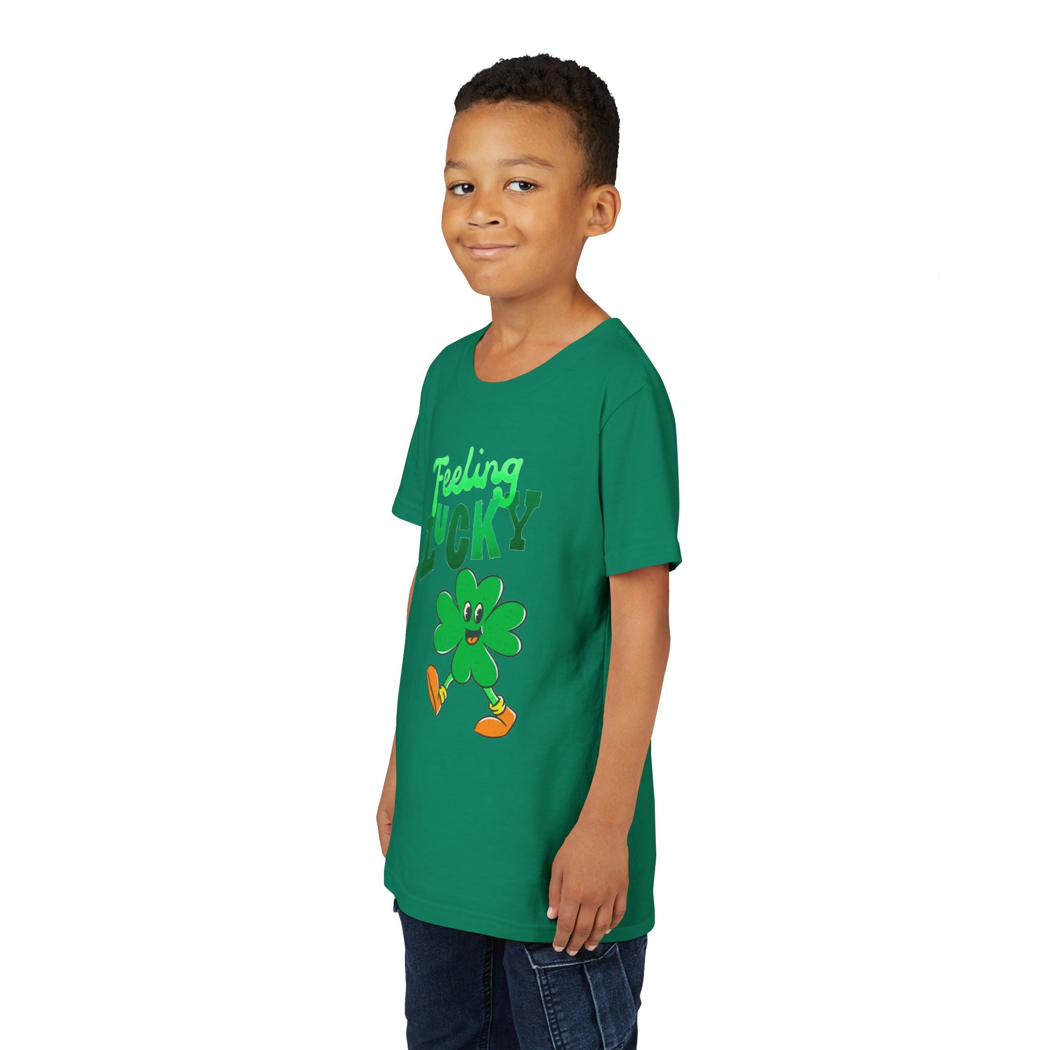 Feeling Lucky Youth Tee – Kids St. Patrick’s Day Shamrock Shirt