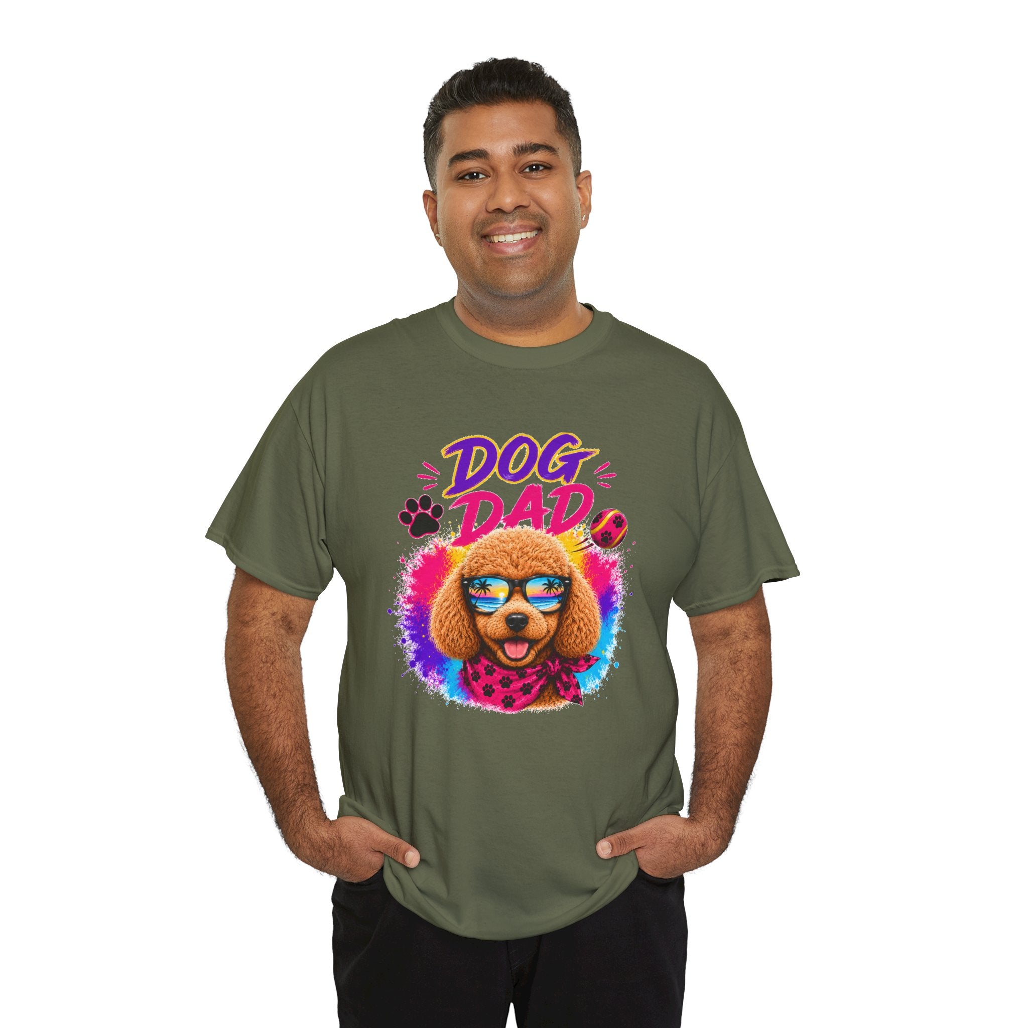 Dog Dad Poodle T-Shirt | Funny Dog Dad Gift | Colorful Retro Poodle Shirt | Dog Lover Gift | Unisex Graphic Tee