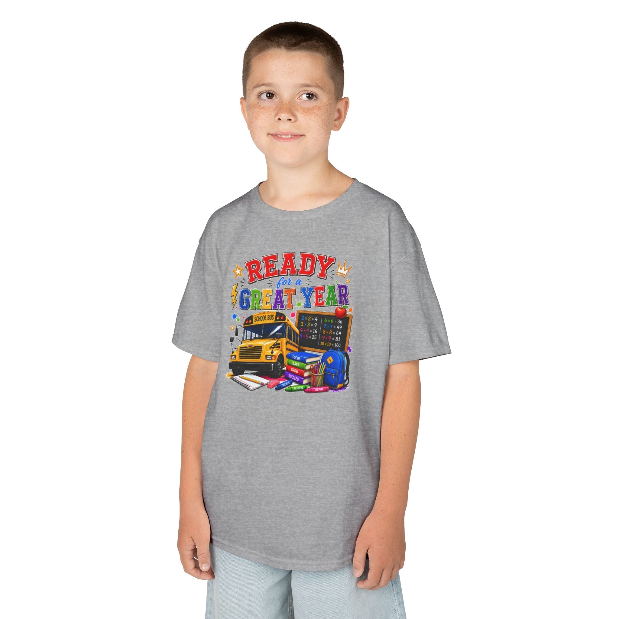 Kids T-Shirt — "Ready For A Great Year" School Bus Back-to-School Tee