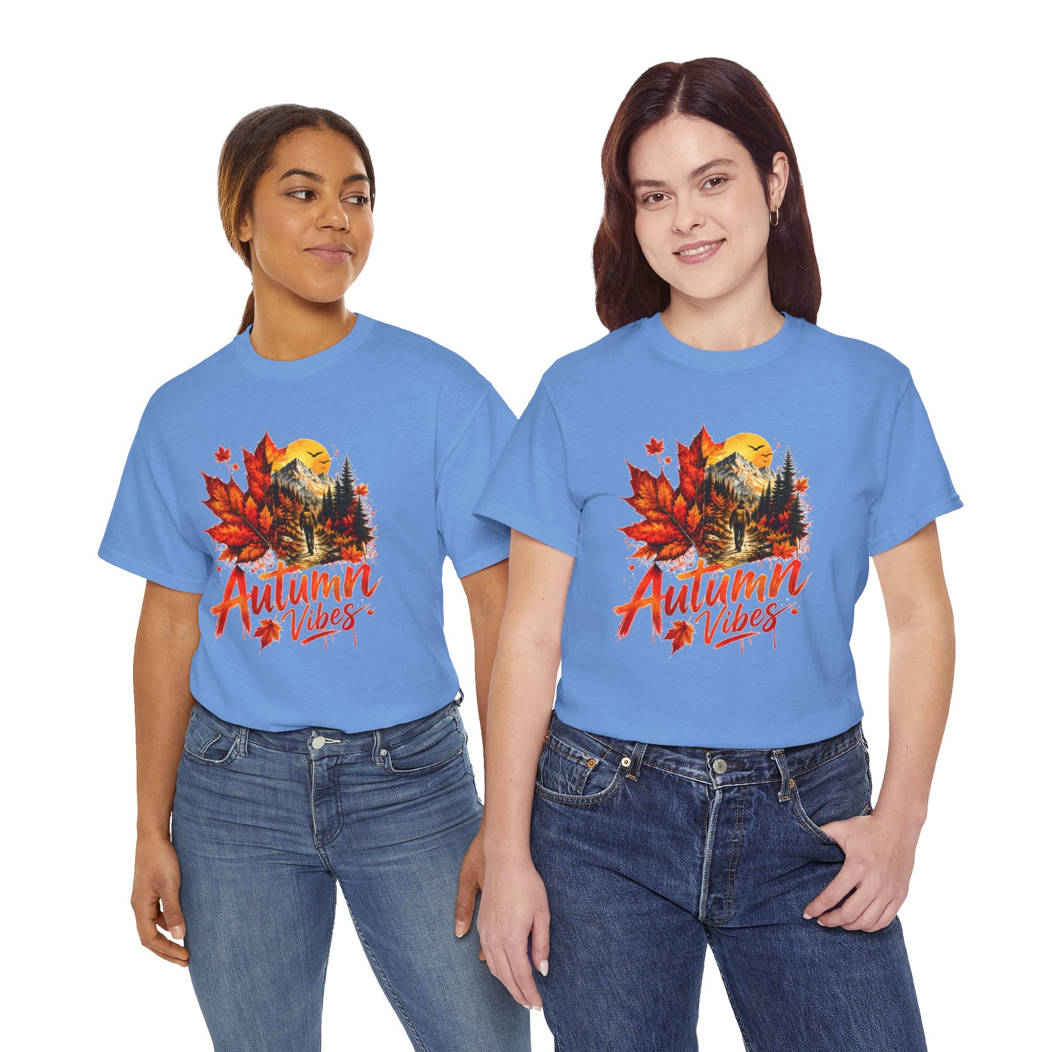 Autumn Vibes Shirt Fall Graphic Tee Colorful Leaves Nature T Shirt Cozy Fall Outfit