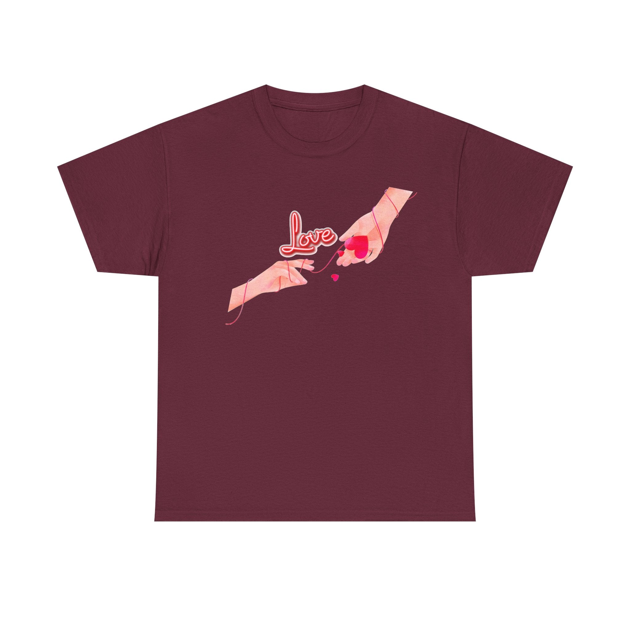Love Hands T-Shirt — Romantic Heart Illustration Tee
