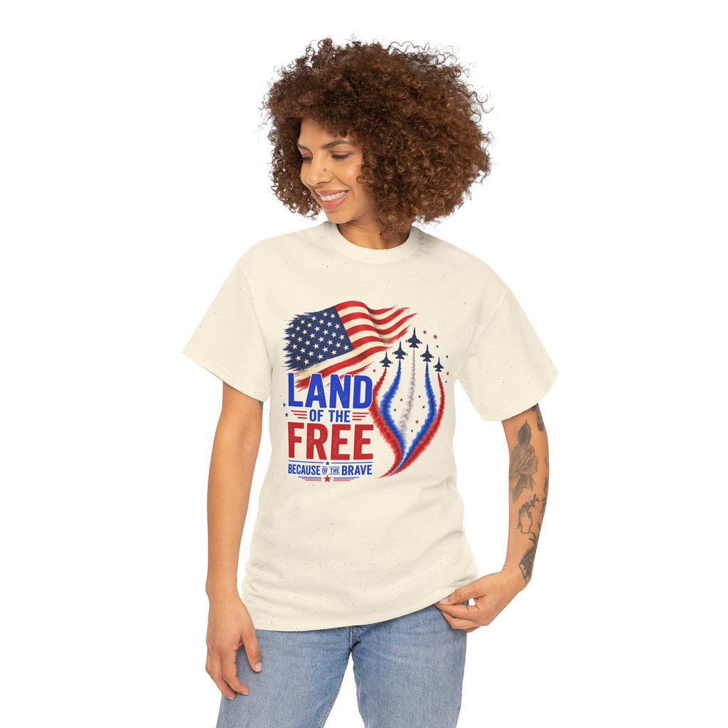 Land of the Free Because of the Brave Shirt, Patriotic 4th of July T-Shirt, USA Flag Tee, American Pride Shirt, Independence Day Gift