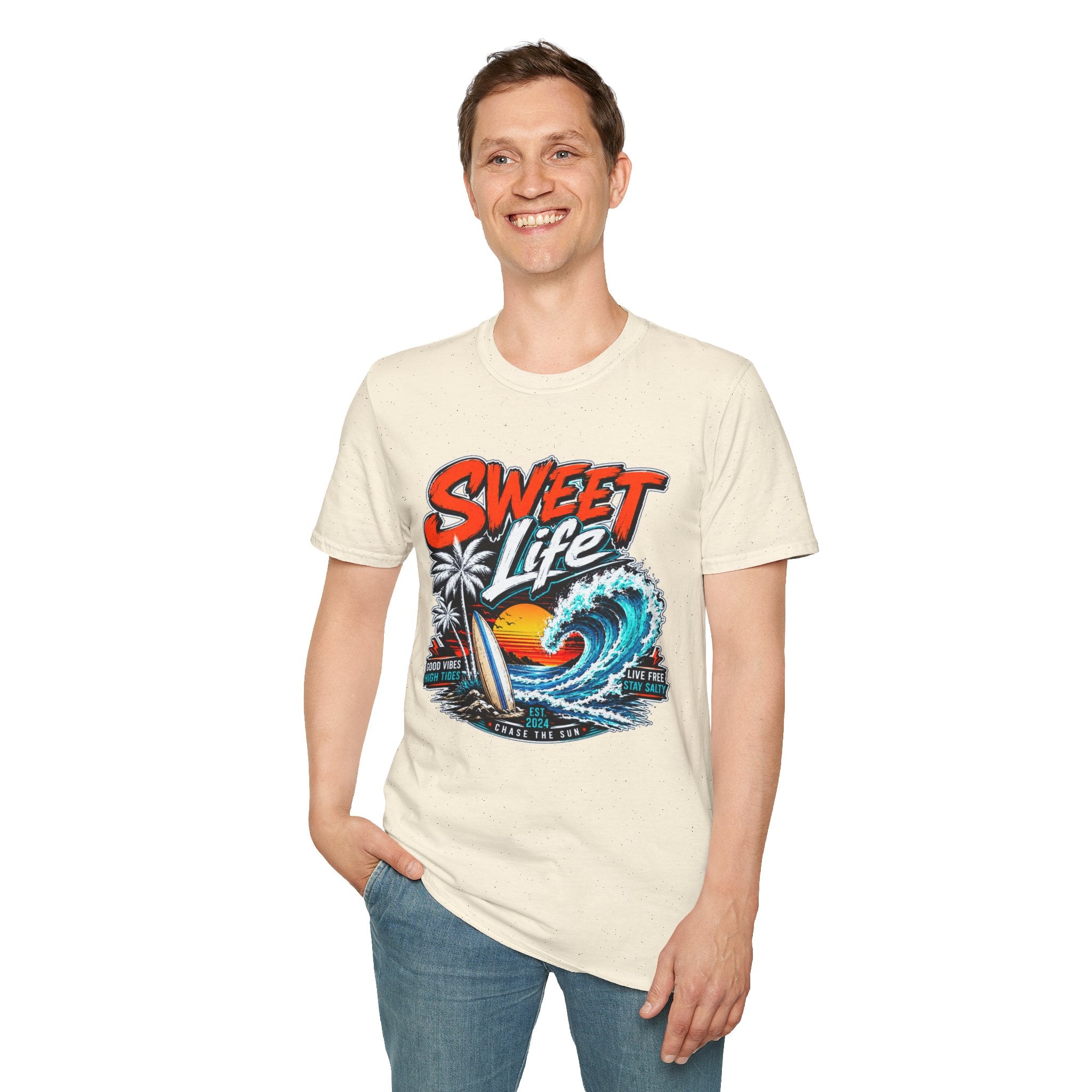 Vintage Beach T-Shirt, Sweet Life Surf Tee, Coastal Summer Graphic Shirt