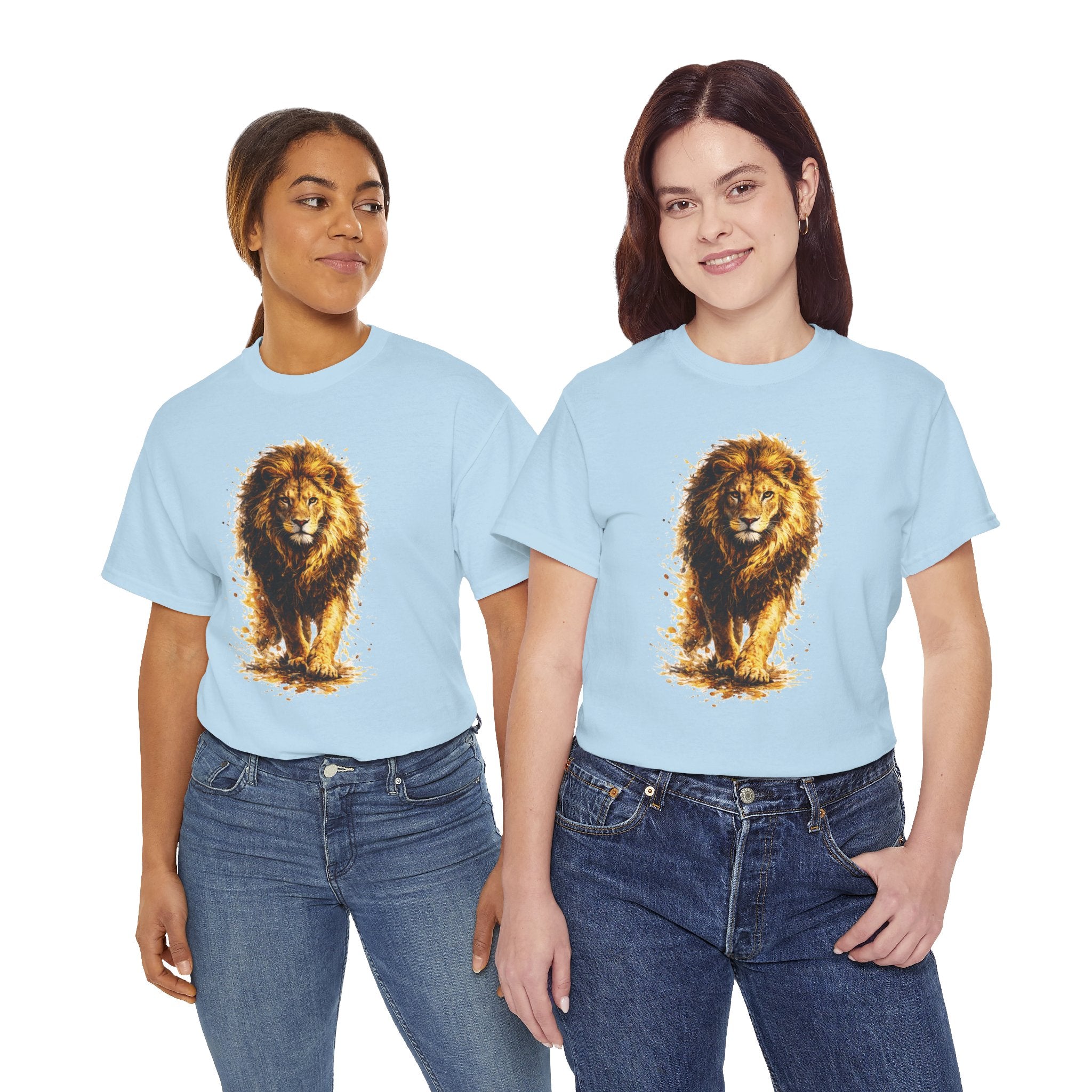 Lion Graphic T-Shirt, Majestic Walking Lion Tee, Watercolor Wildlife Shirt, Unisex Animal Graphic Tee, Lion Lover Gift, Nature Art Shirt