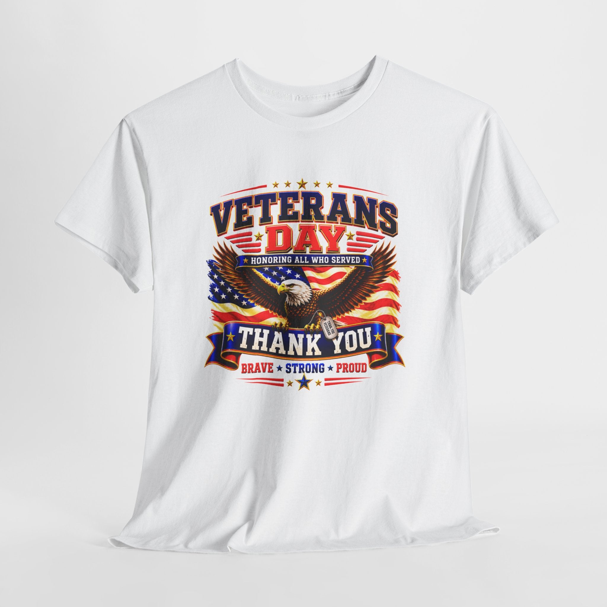 Veterans Day Shirt, Thank You Veteran Tee, Eagle Patriotic T-Shirt, Honoring All Who Served, Military Appreciation Gift