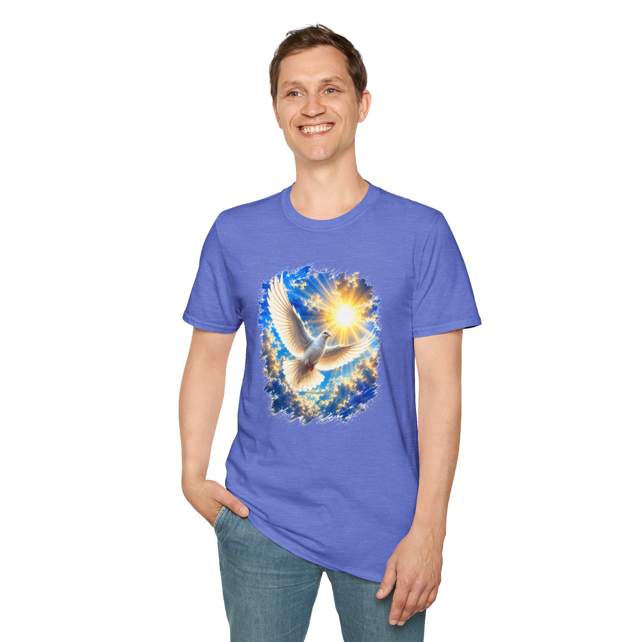 Dove of Light T-Shirt | White Dove Graphic Tee | Peace & Hope Shirt | Inspirational Bird Tee | Christian Gift | Unisex Graphic T-Shirt