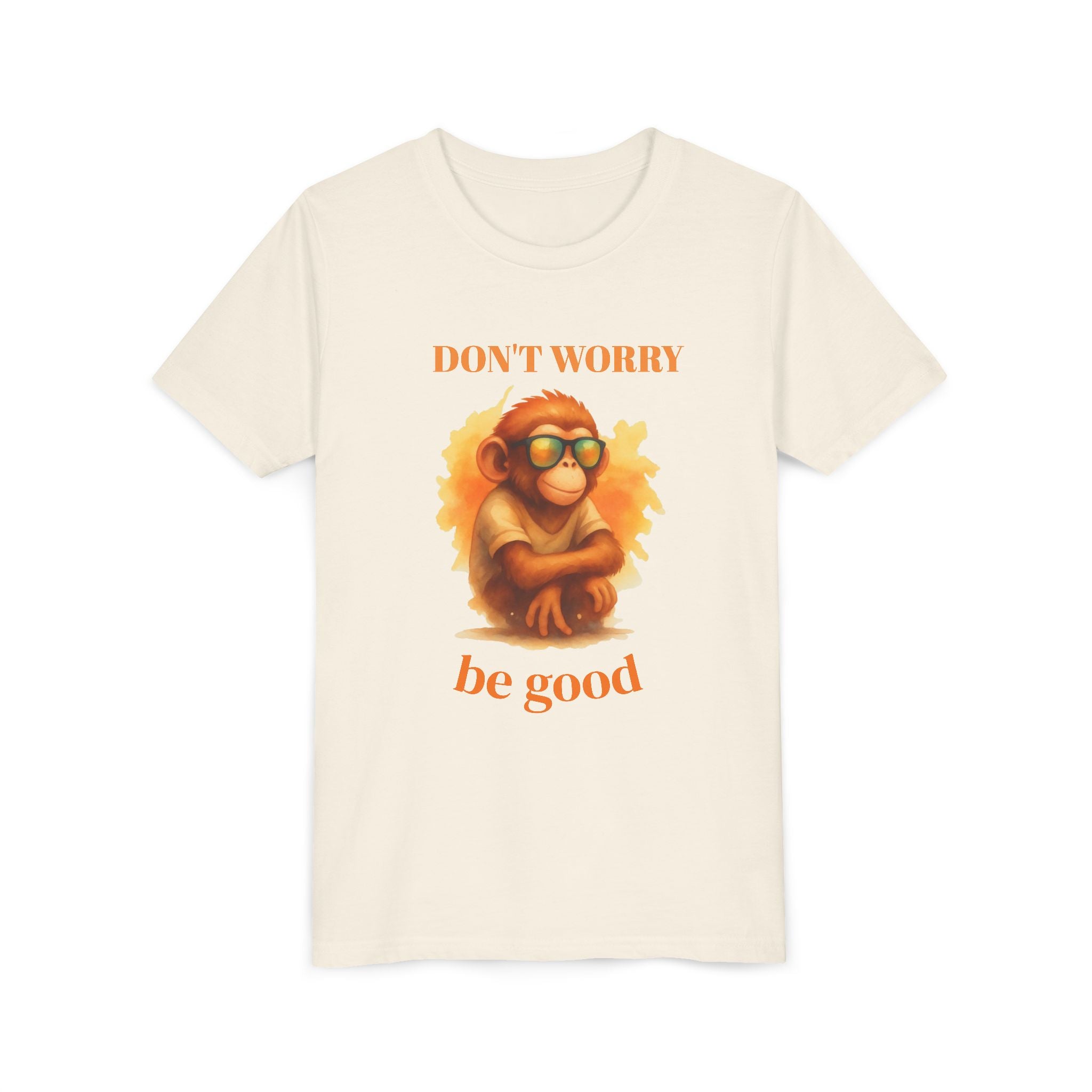 Funny Monkey T-Shirt “Don’t Worry Be Good”, Cute Animal Tee, Kids Graphic Shirt, Cool Monkey Shirt, Gift for Kids