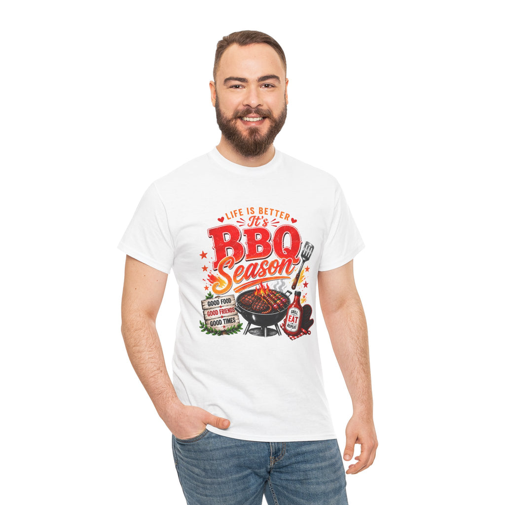 BBQ Season T-Shirt | Life Is Better It's BBQ Season Tee | Funny Grill Shirt | Summer Cookout Shirt | Barbecue Lover Gift | Backyard BBQ Tee