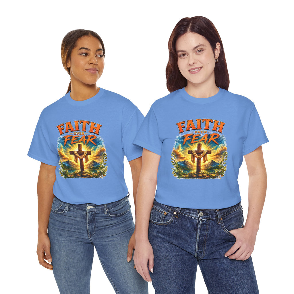 Faith Over Fear Christian T-Shirt | Cross Graphic Tee | Religious Unisex Shirt | Christian Gift