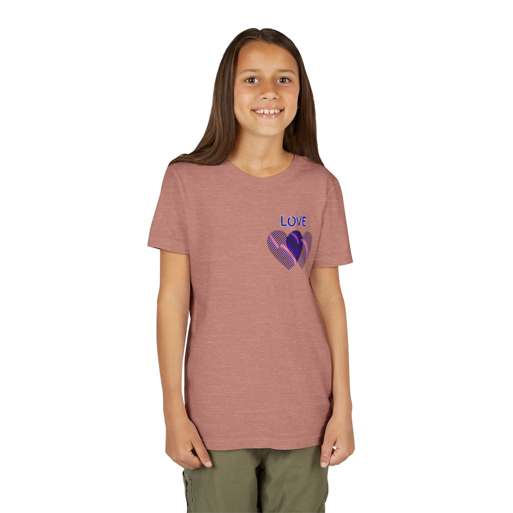 Youth Tee — Purple Heart 'LOVE' Graphic Kids T-Shirt