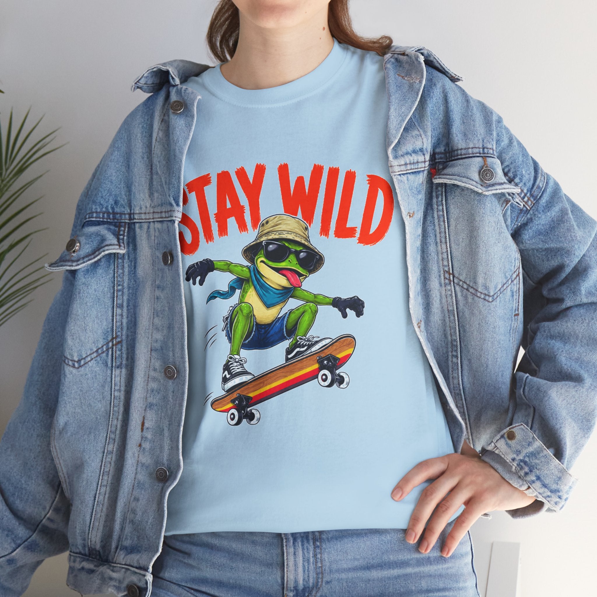 Stay Wild Frog Skateboard Shirt, Funny Frog T-Shirt, Skater Graphic Tee, Retro Frog Shirt, Cool Unisex Streetwear Tee