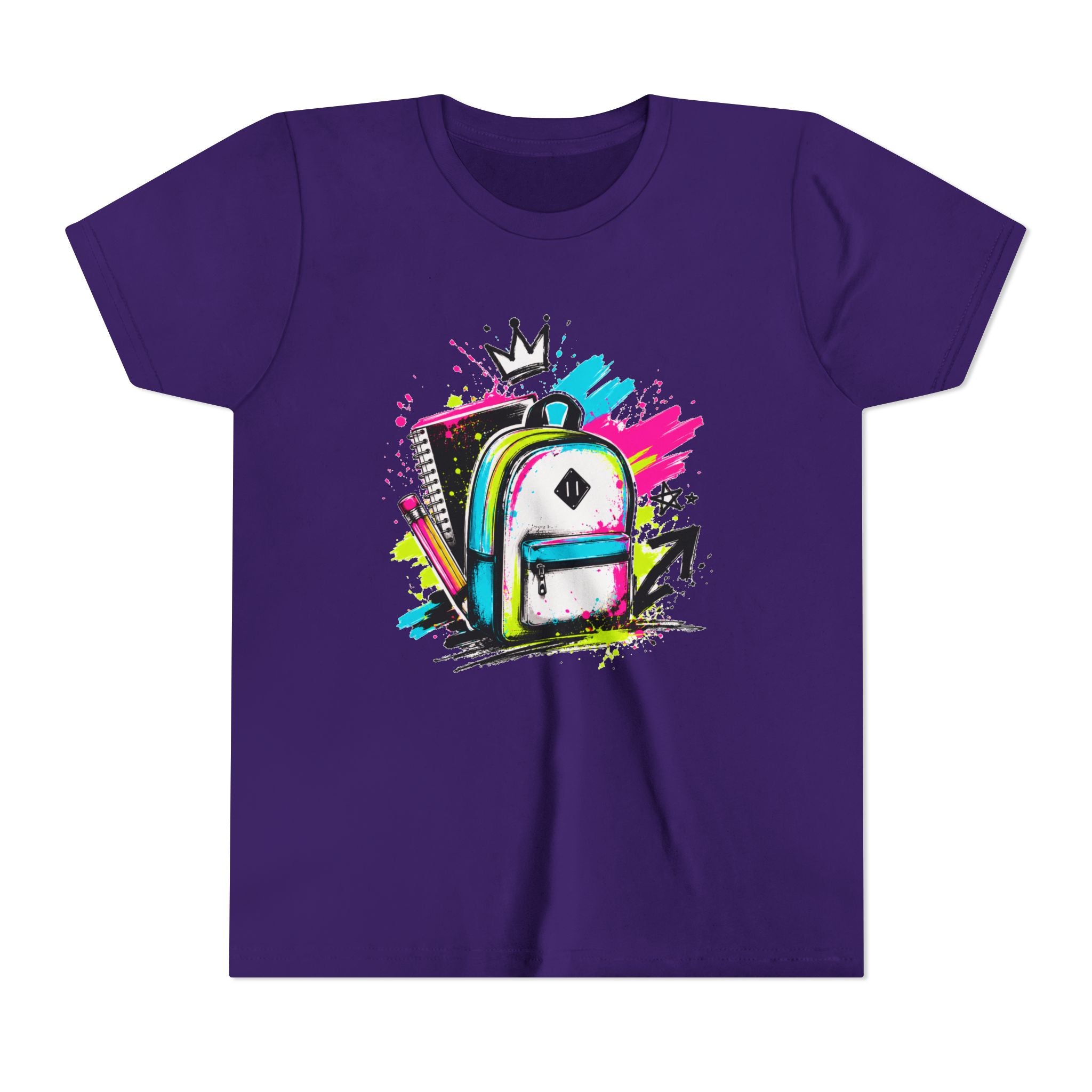 Back to School Kids T-Shirt | Graffiti Backpack Graphic Tee | First Day of School Shirt | Boys Girls Youth Tee