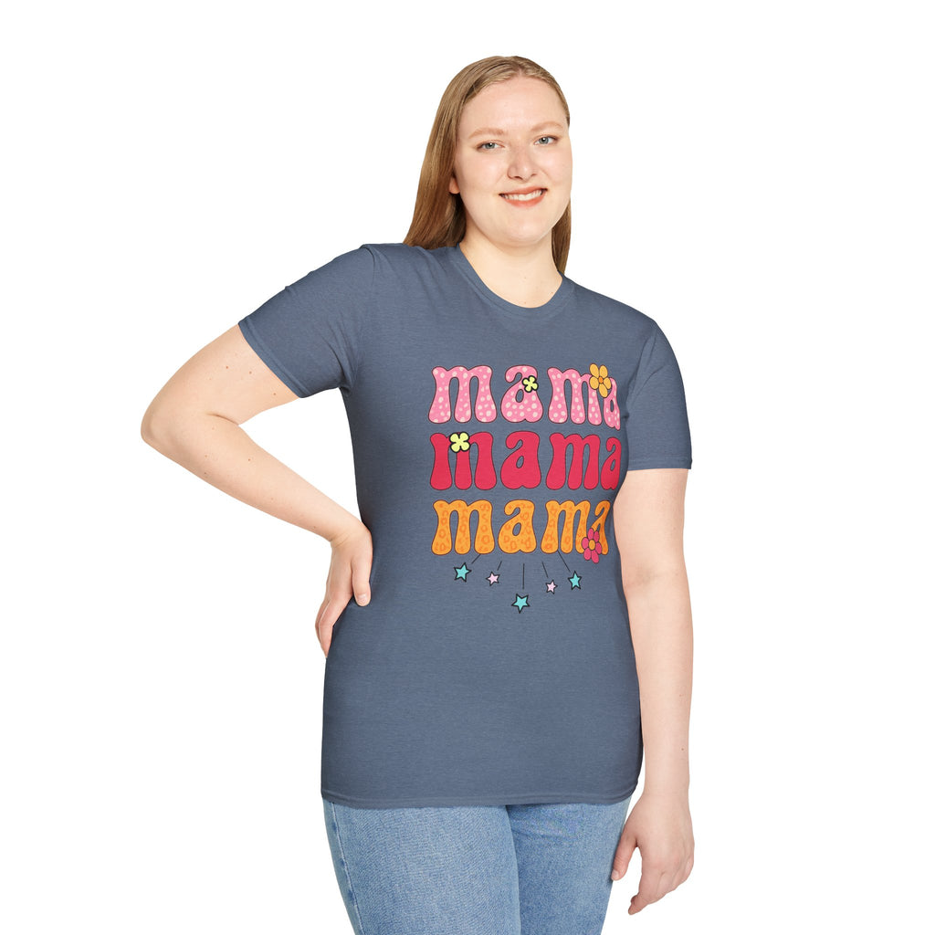 Mama Shirt, Retro Mama Tee, Cute Mom Shirt, Mother's Day Gift, Floral Mama Shirt, Trendy Mom T-Shirt