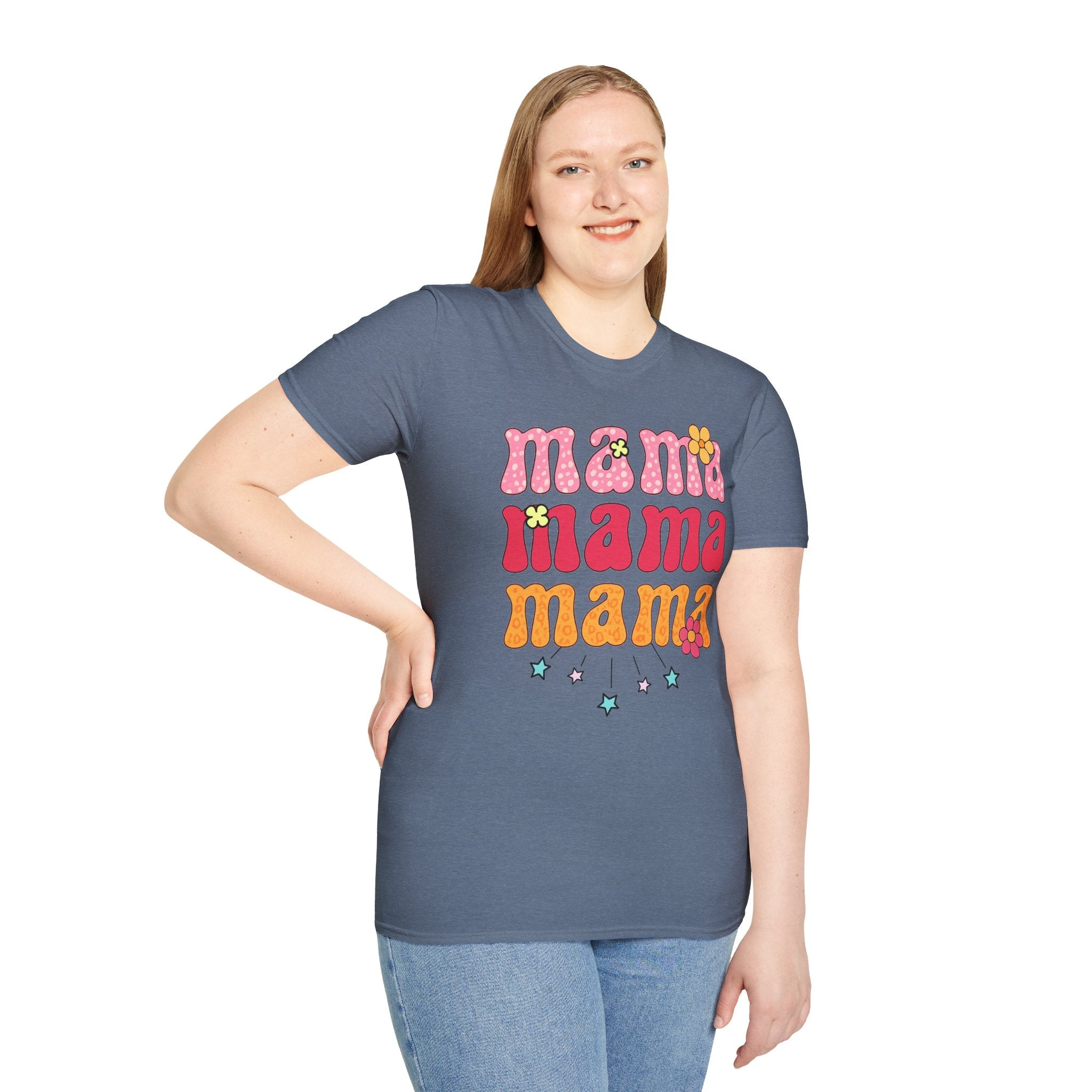 Mama Shirt, Retro Mama Tee, Cute Mom Shirt, Mother's Day Gift, Floral Mama Shirt, Trendy Mom T-Shirt