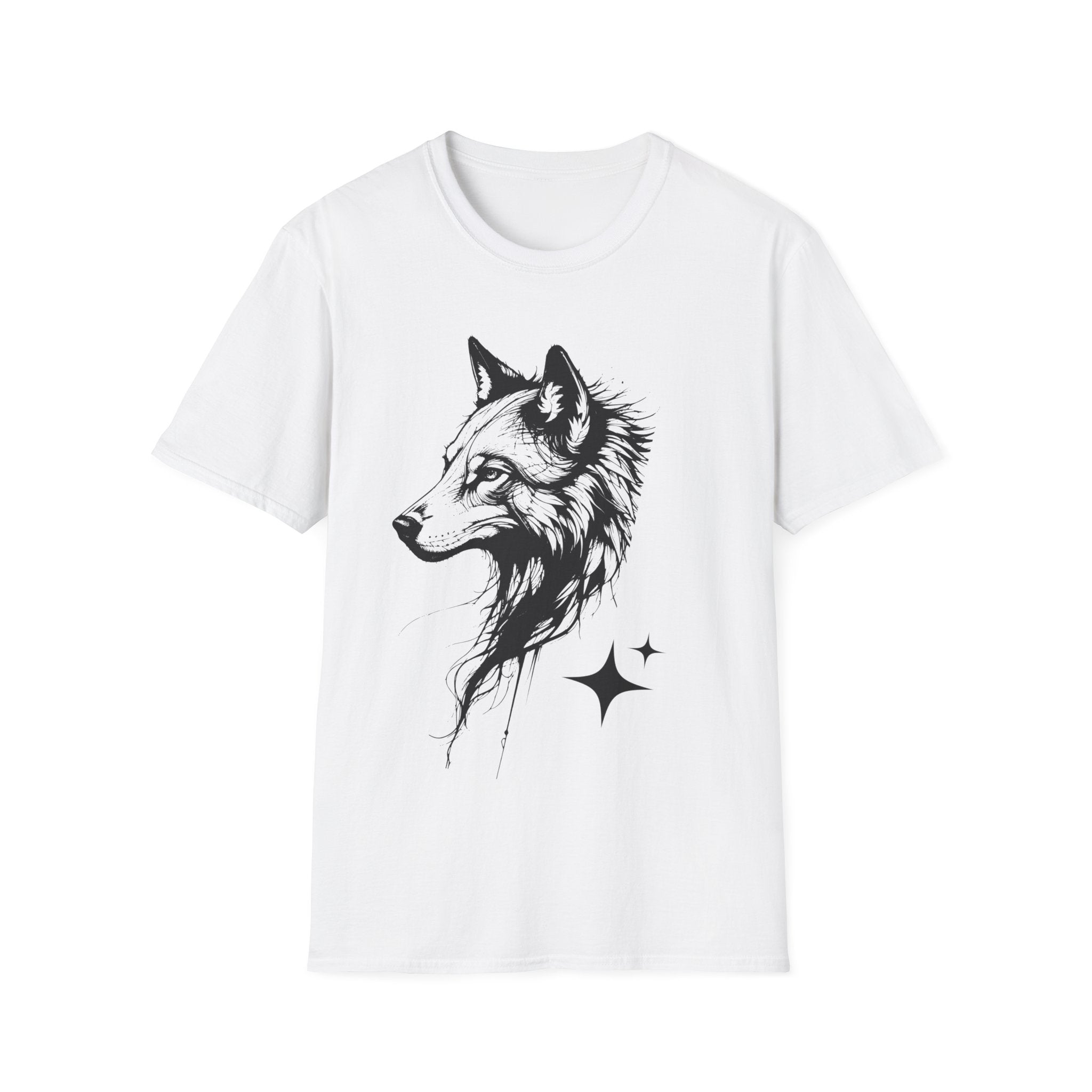 Wolf T Shirt, Mystic Wolf Graphic Tee, Forest Animal Shirt, Minimalist Wolf Head Shirt, Unisex Nature T-Shirt, Wildlife Gift, Boho Wolf Tee