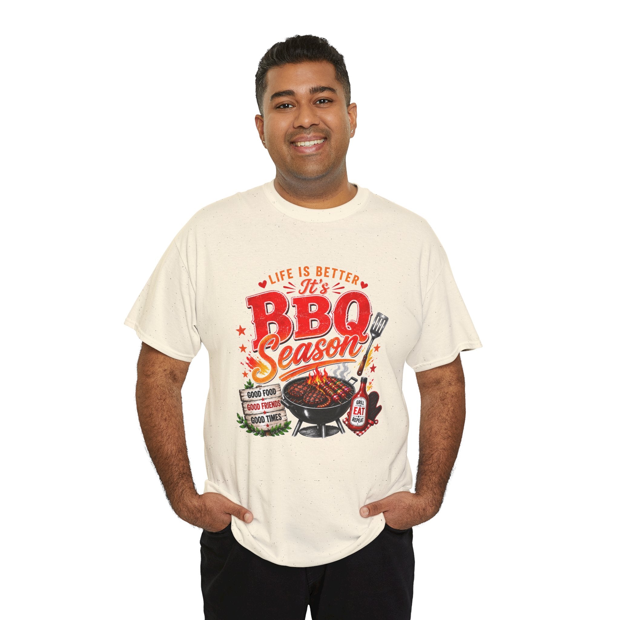 BBQ Season T-Shirt | Life Is Better It's BBQ Season Tee | Funny Grill Shirt | Summer Cookout Shirt | Barbecue Lover Gift | Backyard BBQ Tee