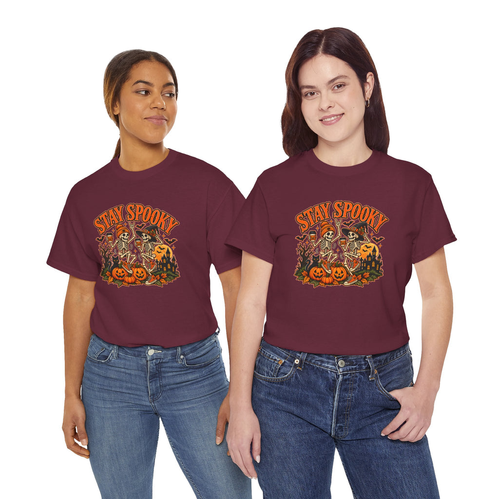 Stay Spooky Halloween Shirt | Dancing Skeleton Pumpkin Graphic Tee
