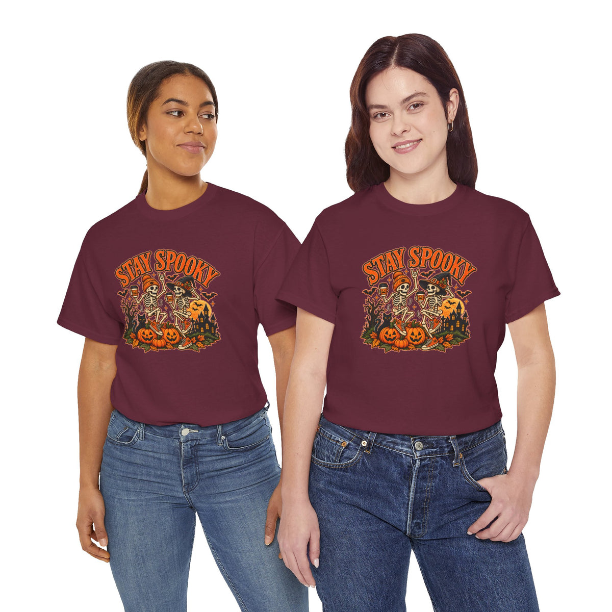 Stay Spooky Halloween Shirt | Dancing Skeleton Pumpkin Graphic Tee