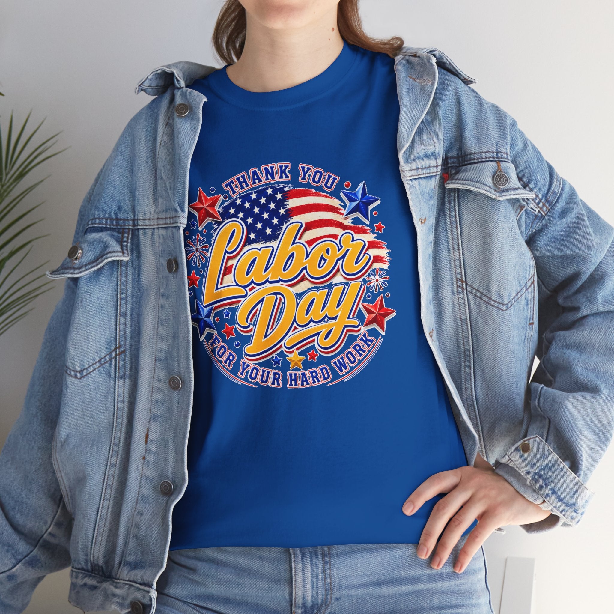 Labor Day T-Shirt — "Thank You Labor Day For Your Hard Work" Patriotic Holiday Tee