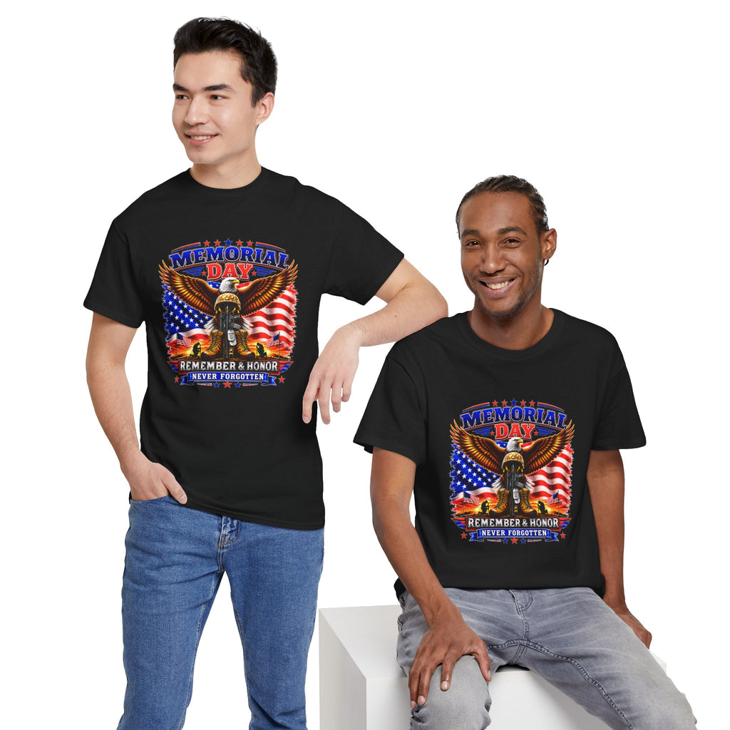 Memorial Day Shirt, Patriotic Eagle T-Shirt, Remember & Honor Tee, American Flag Graphic Shirt, Military Tribute Gift