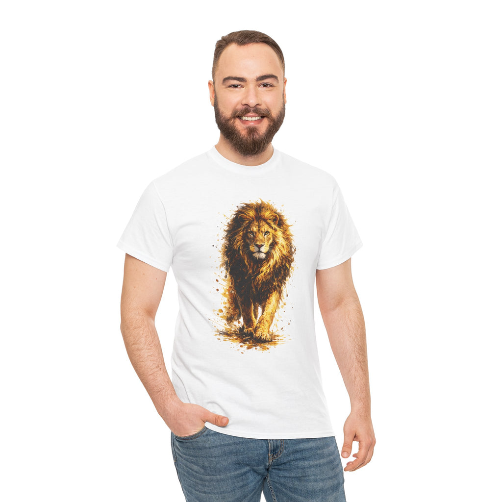 Lion Graphic T-Shirt, Majestic Walking Lion Tee, Watercolor Wildlife Shirt, Unisex Animal Graphic Tee, Lion Lover Gift, Nature Art Shirt