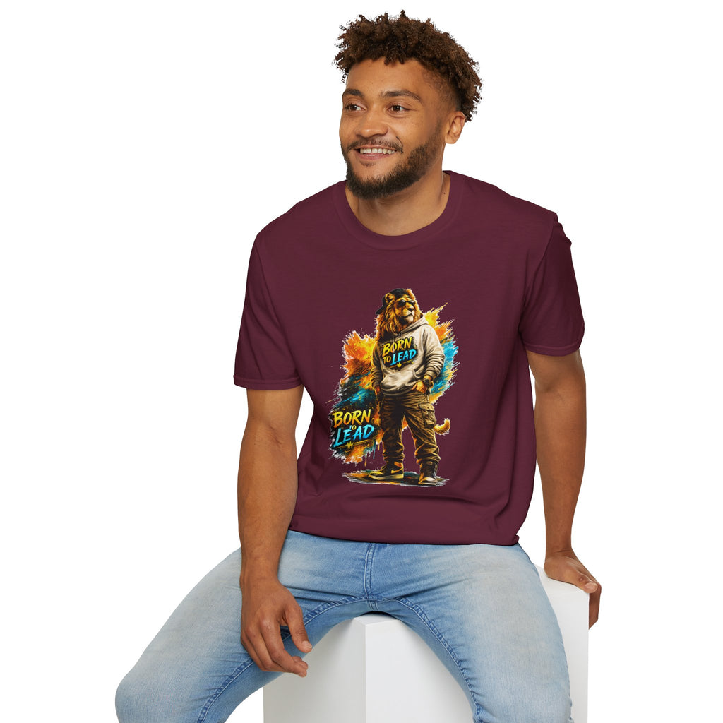 Lion 'Born to Lead' Graphic T‑Shirt — Inspirational Animal Leadership Tee
