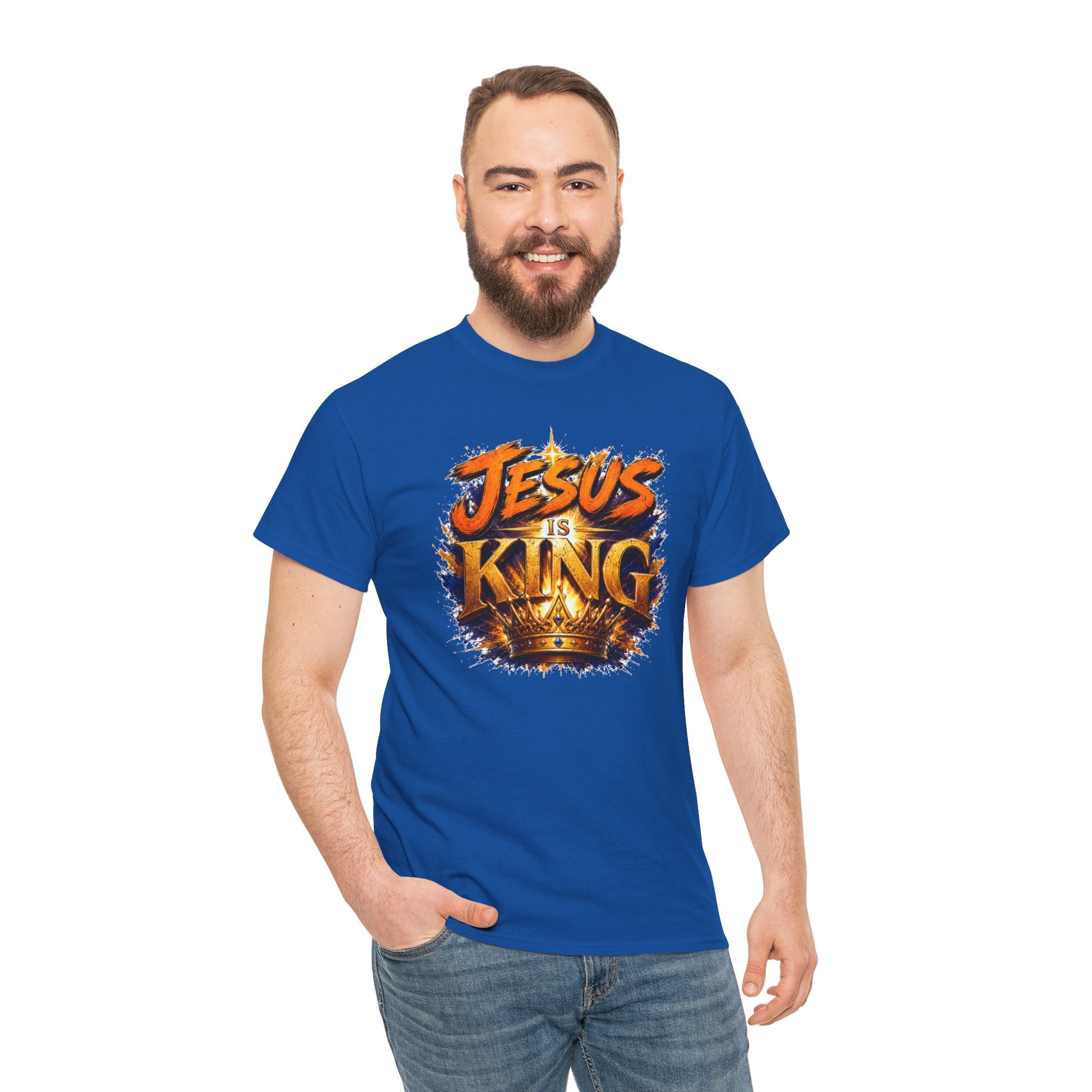 Jesus Is King Christian T-Shirt | Crown Graphic Tee | Religious Unisex Shirt | Faith Apparel | Christian Gift for Men & Women