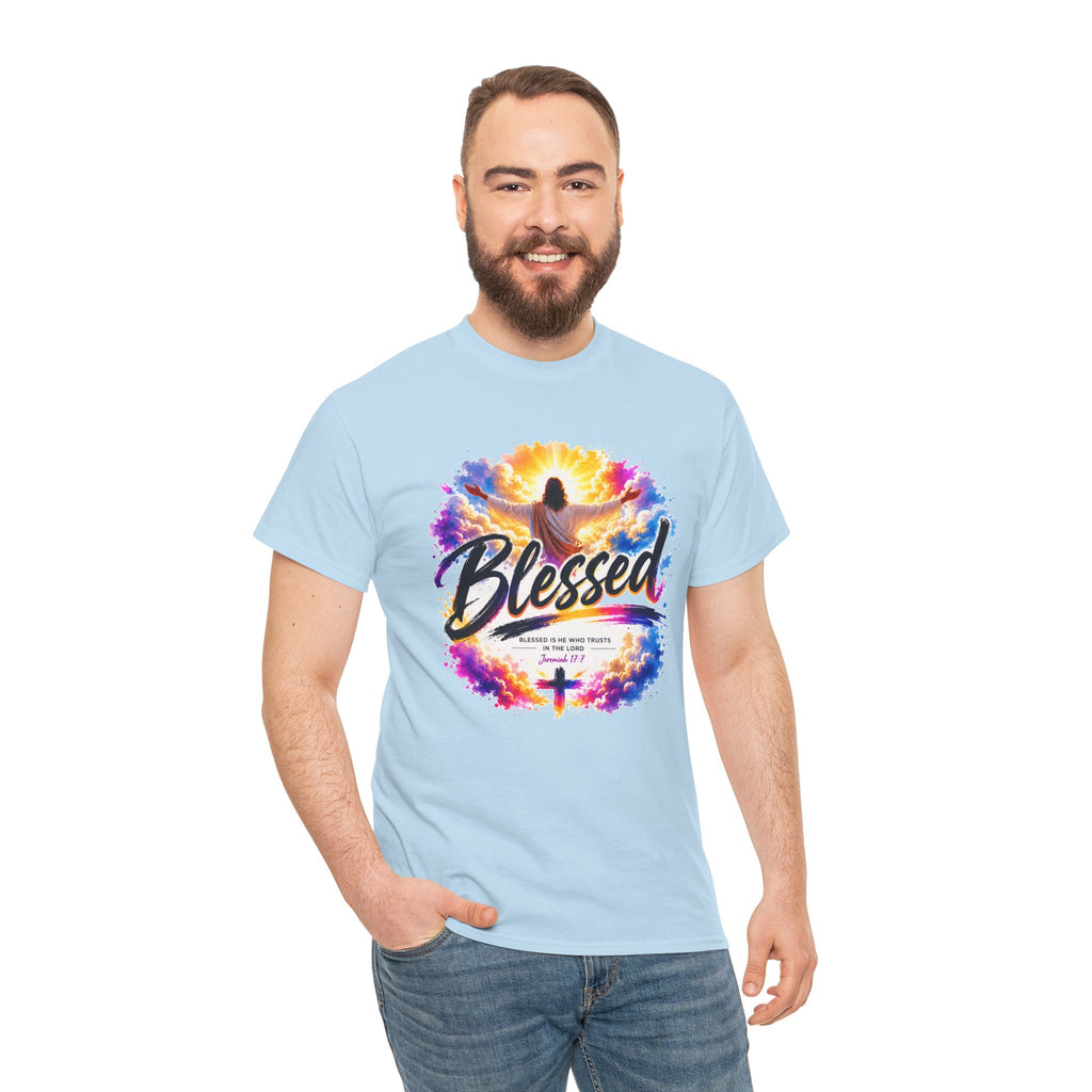 Blessed Christian T-Shirt, Faith Cross Shirt, Religious Graphic Tee, Jesus Lover Gift, Inspirational Unisex Christian Shirt