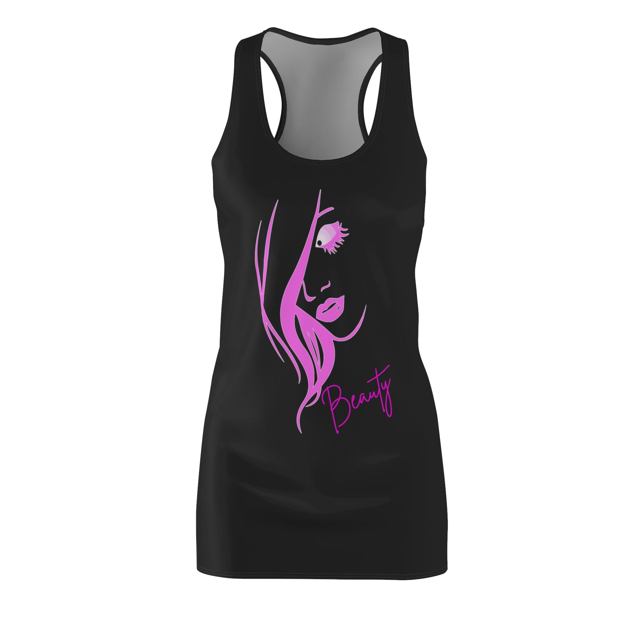 Racerback Dress | Minimalist Woman Art Dress, Boho Aesthetic Graphic Dress