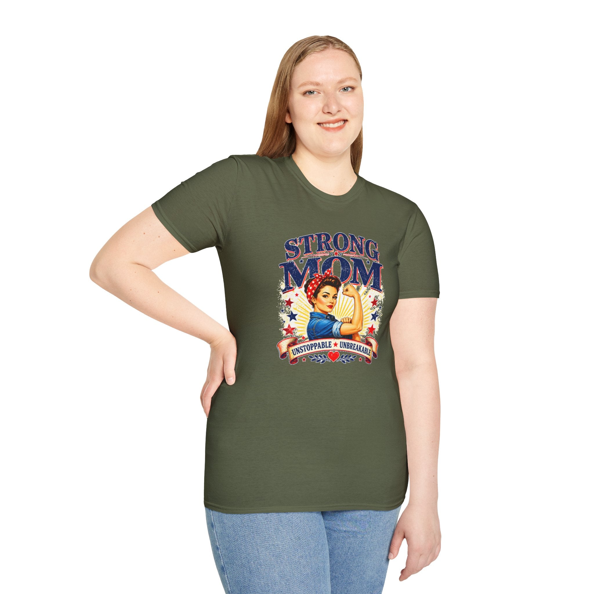 Strong Mom T-Shirt | Retro Vintage Mom Shirt | Empowered Mother Graphic Tee | Gift for Mom | Inspirational Women's T-Shirt