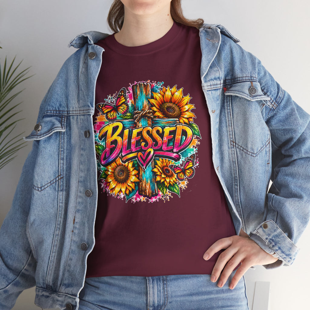 Blessed Christian T-Shirt, Faith Hope Love Tee, Jesus Cross Shirt, Religious Graphic Tee, Christian Gift, Unisex Shirt